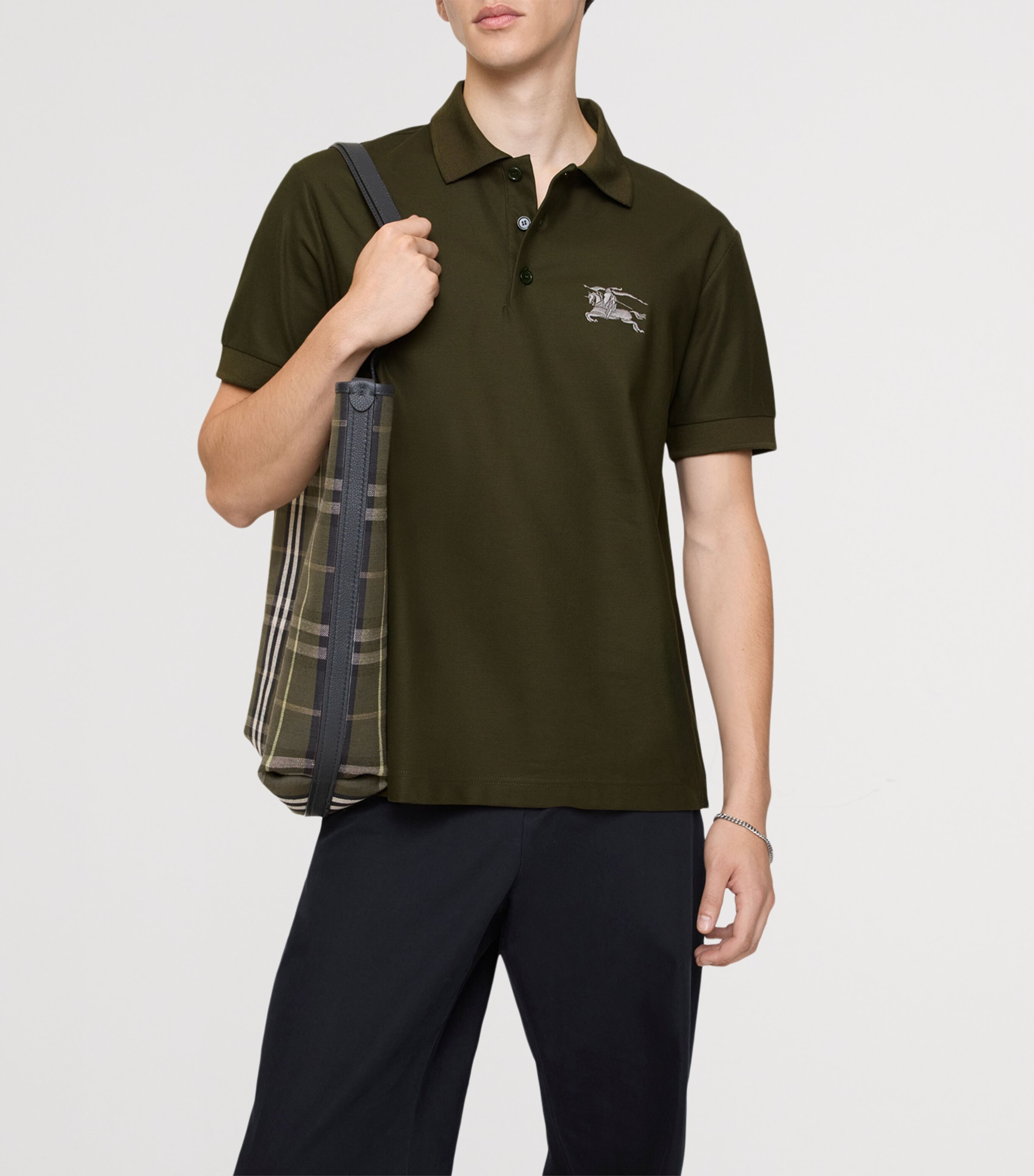 Embroidered Metallic EKD Polo Shirt MARSH GREEN Image 2