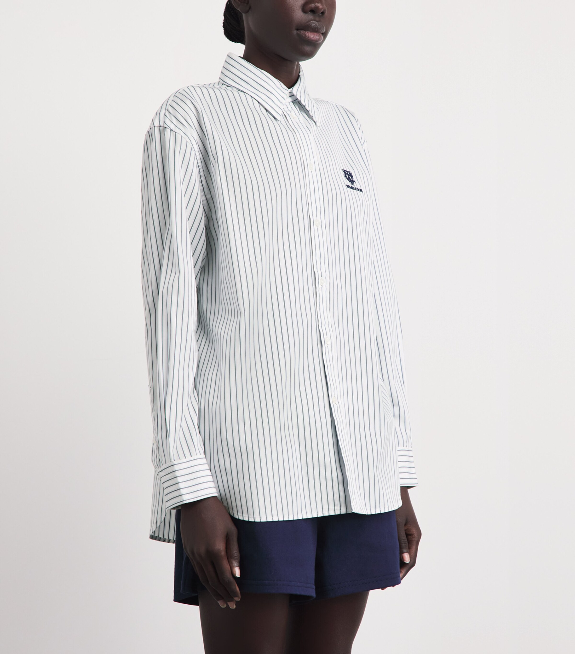 Polo Ralph Lauren Womens x Wimbledon Stripe Shirt Wht/ofc Blu/ref Nvy Image 4