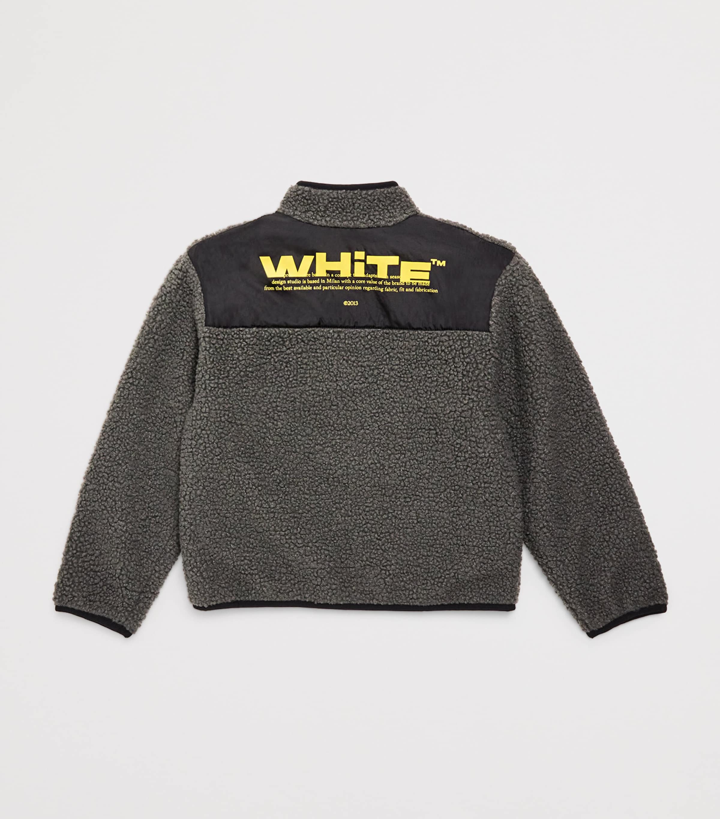Off-White Kids Logo Teddy Fleece Jacket (4-12+ Years) Grey Yellow Image 2
