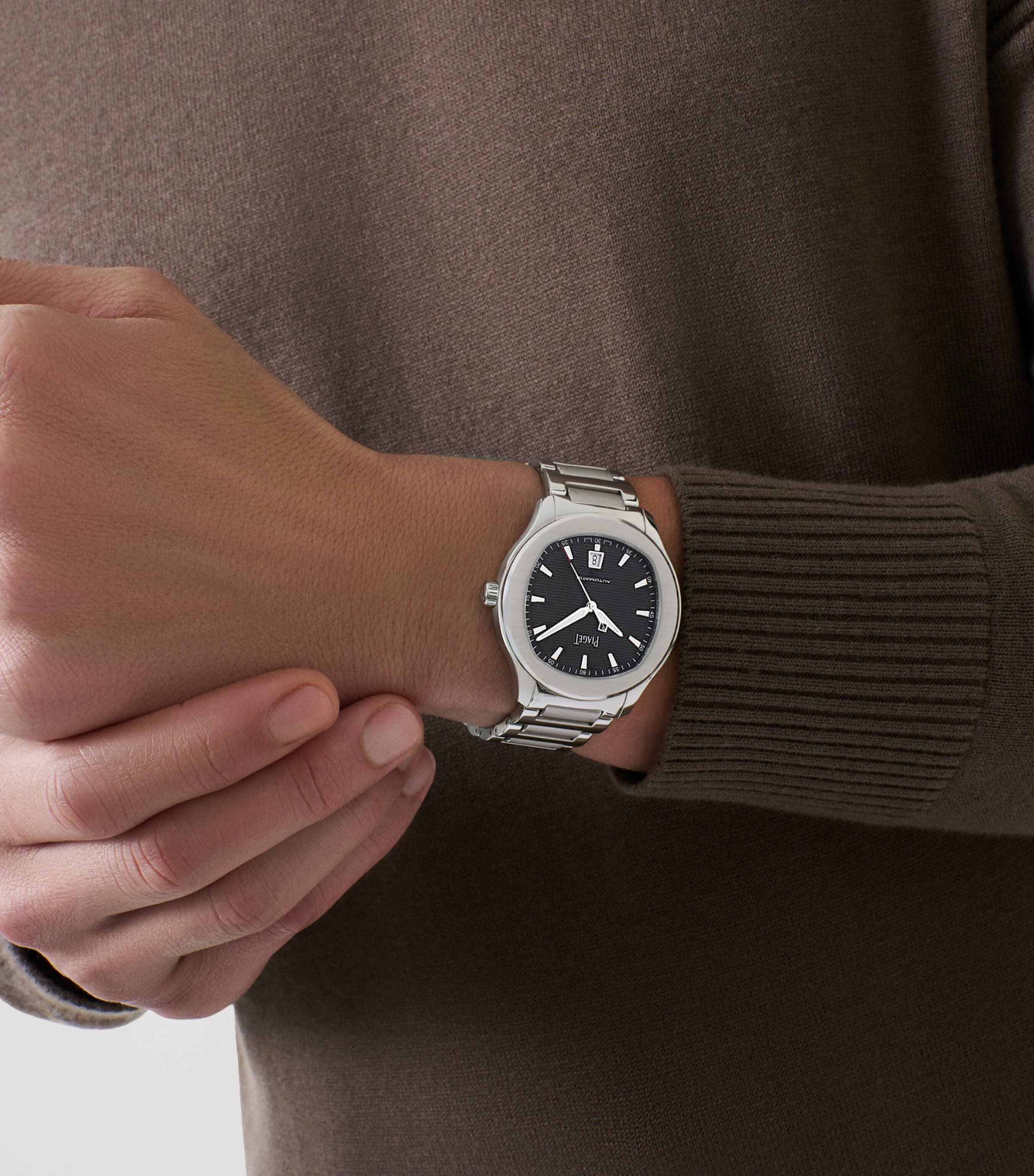 Stainless Steel Polo Date Watch 42mm STEEL Image 3