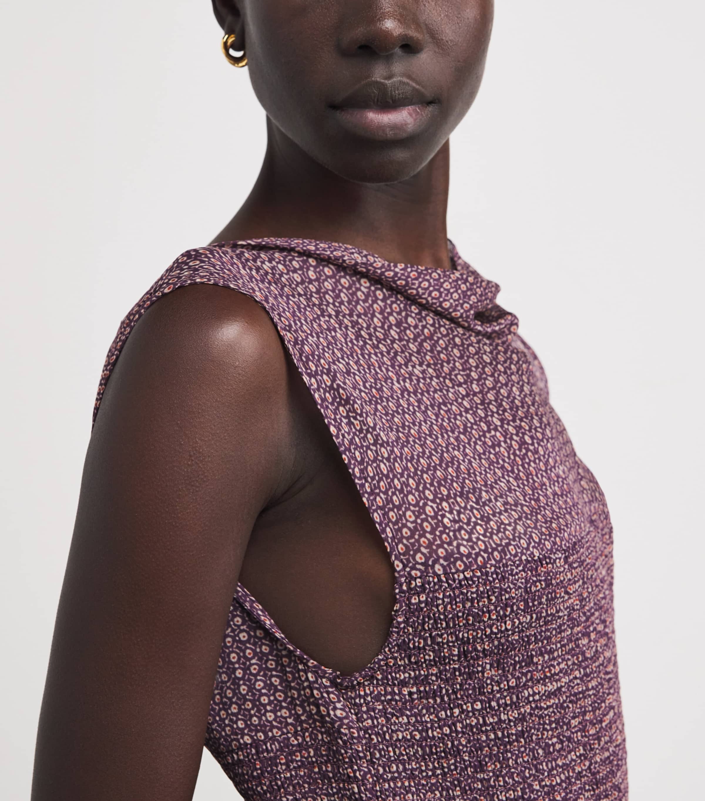 Floral Smocked Midi Dress 2007 MLTI PURPLE CRM Image 4