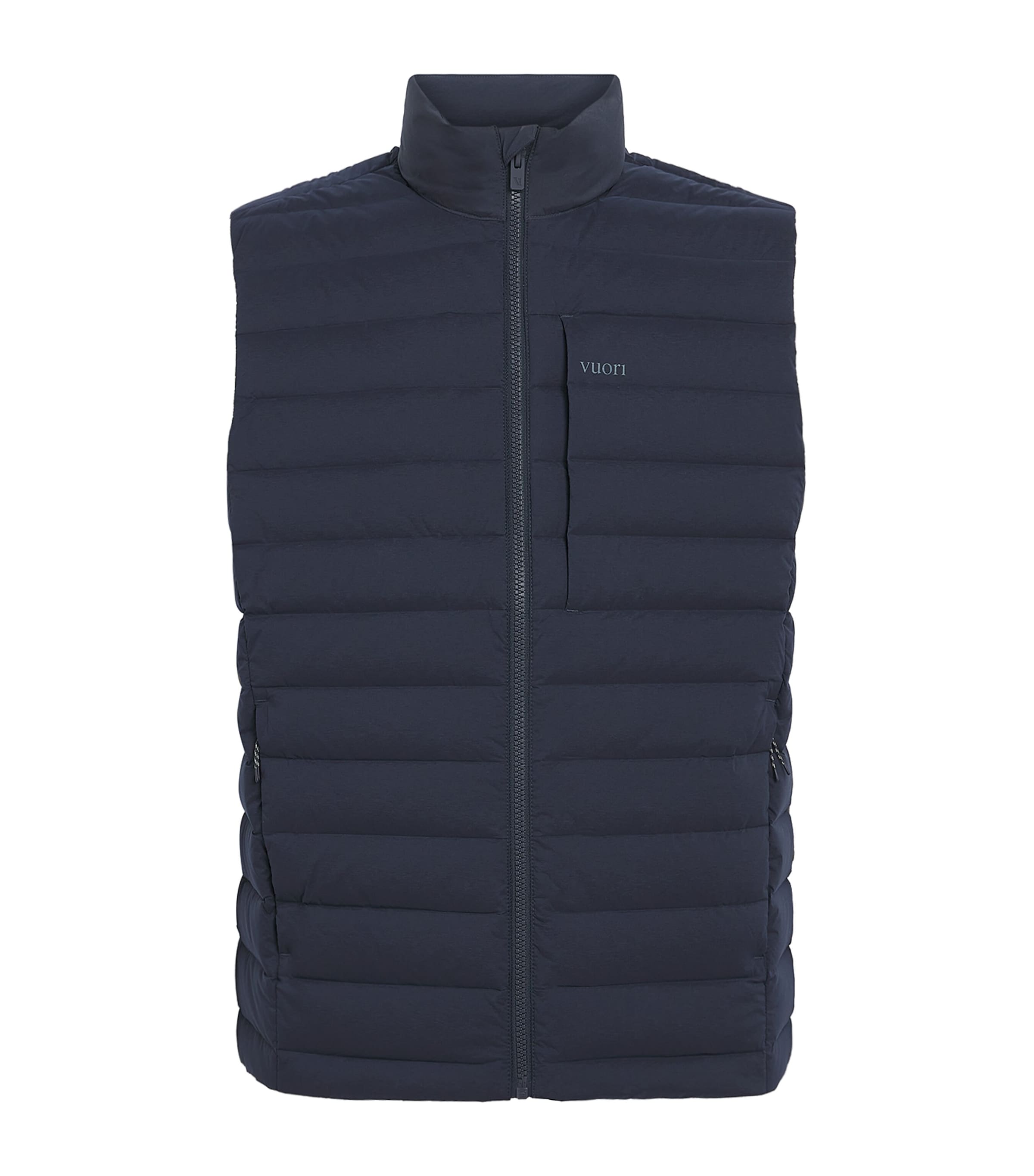 VUORI Mens Down Steadfast Gilet Ink Ink Image 1