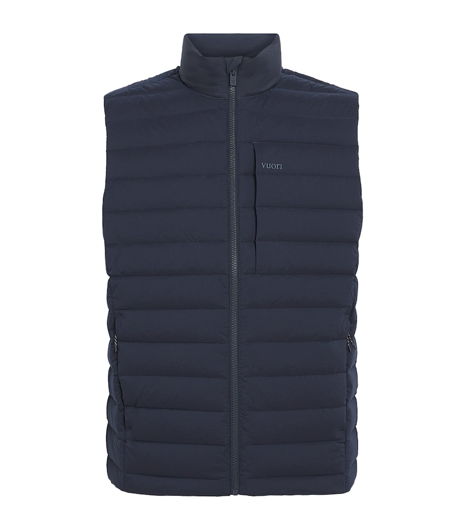 VUORI Mens Down Steadfast Gilet Ink Ink Image 1