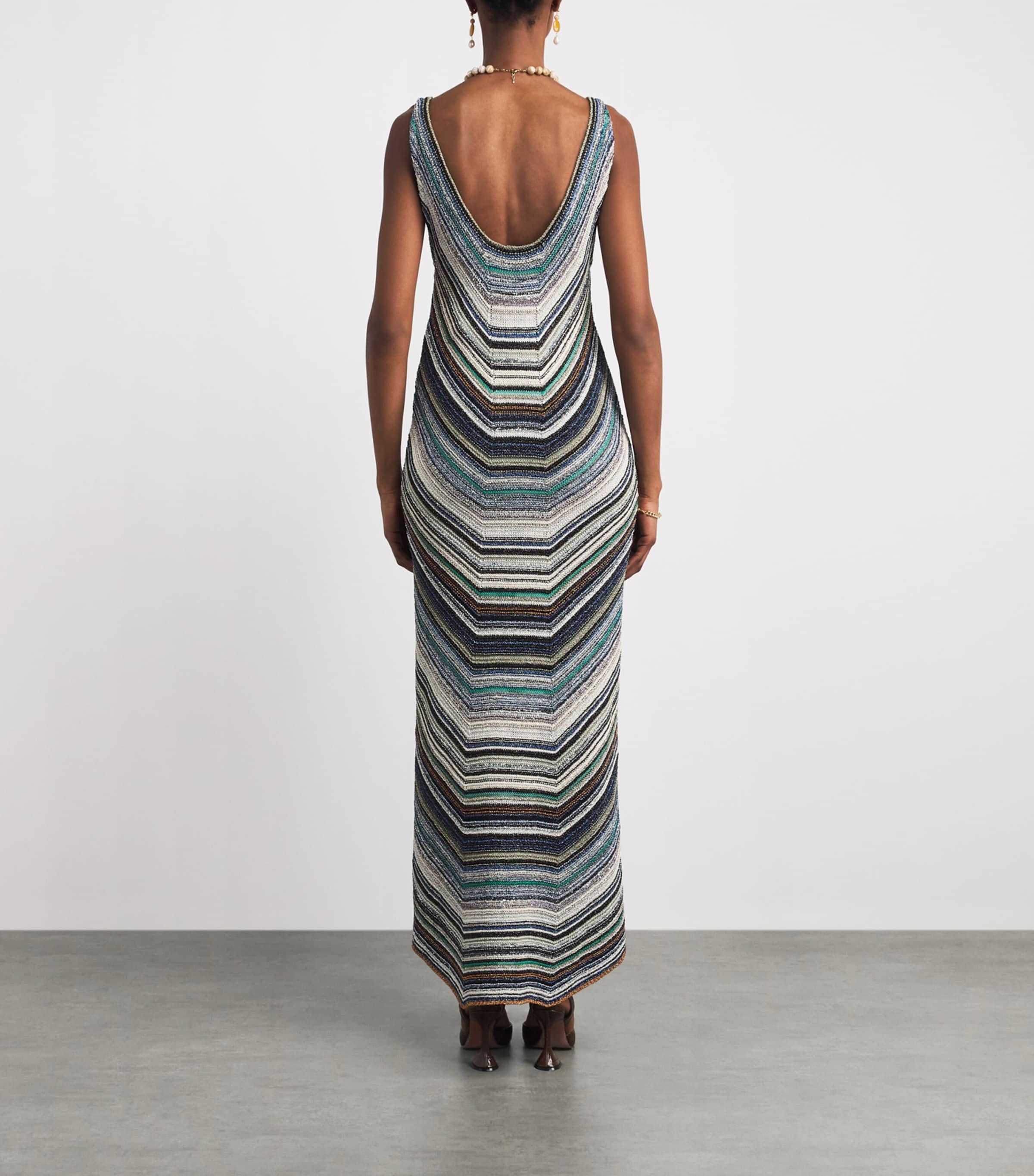 Missoni Womens Knitted Sleeveless Maxi Dress Mlti Cld Tones Image 4