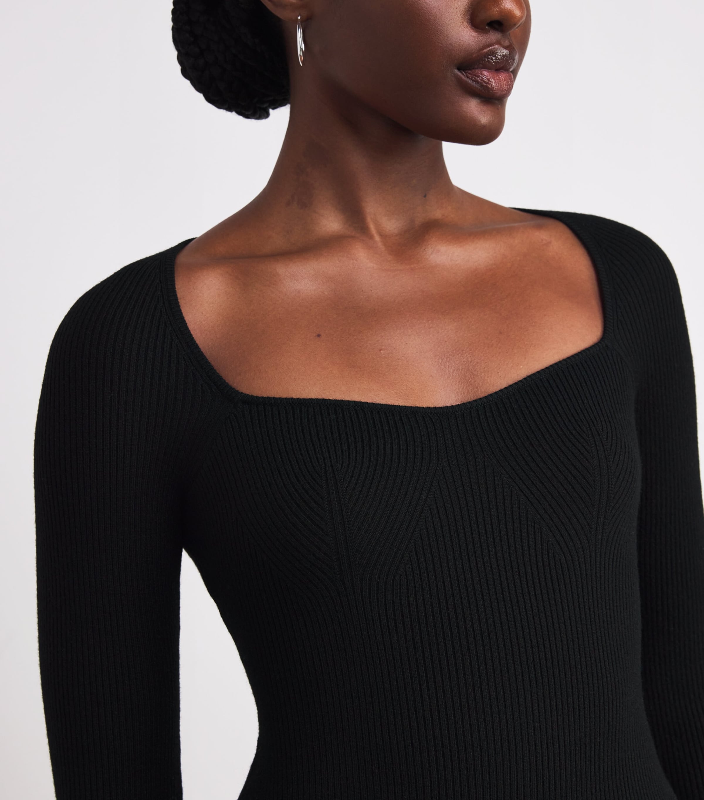 Wool-Blend Long-Sleeve Top BLACK Image 6
