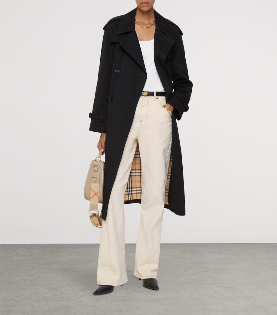 Burberry Womens Long Castleford Trench Coat Black Image 2