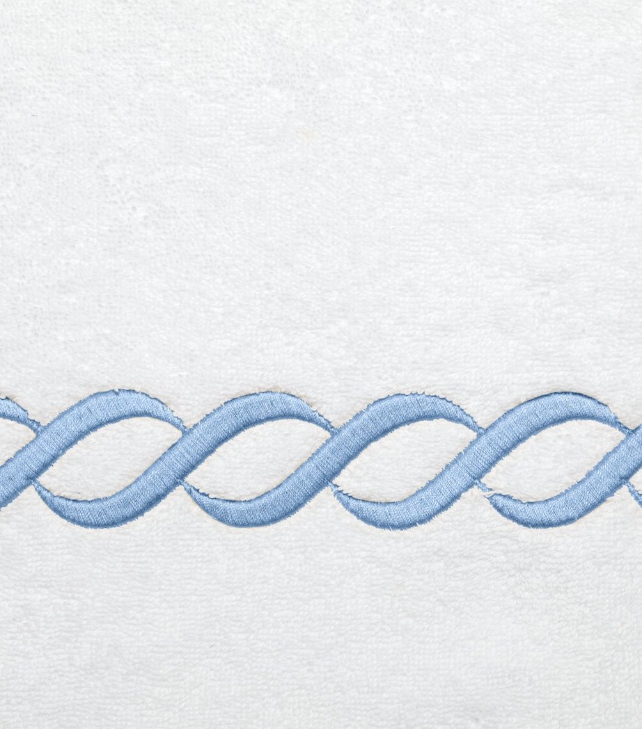 Cotton Treccia Bathrobe (Medium) WHT/MEDIUM BLUE Image 2