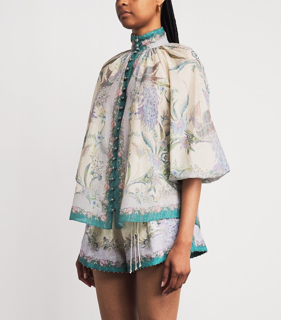 Zimmermann Womens Cotton-Silk Indra Blouse Cscfl Crm Scarf Flrl Image 4