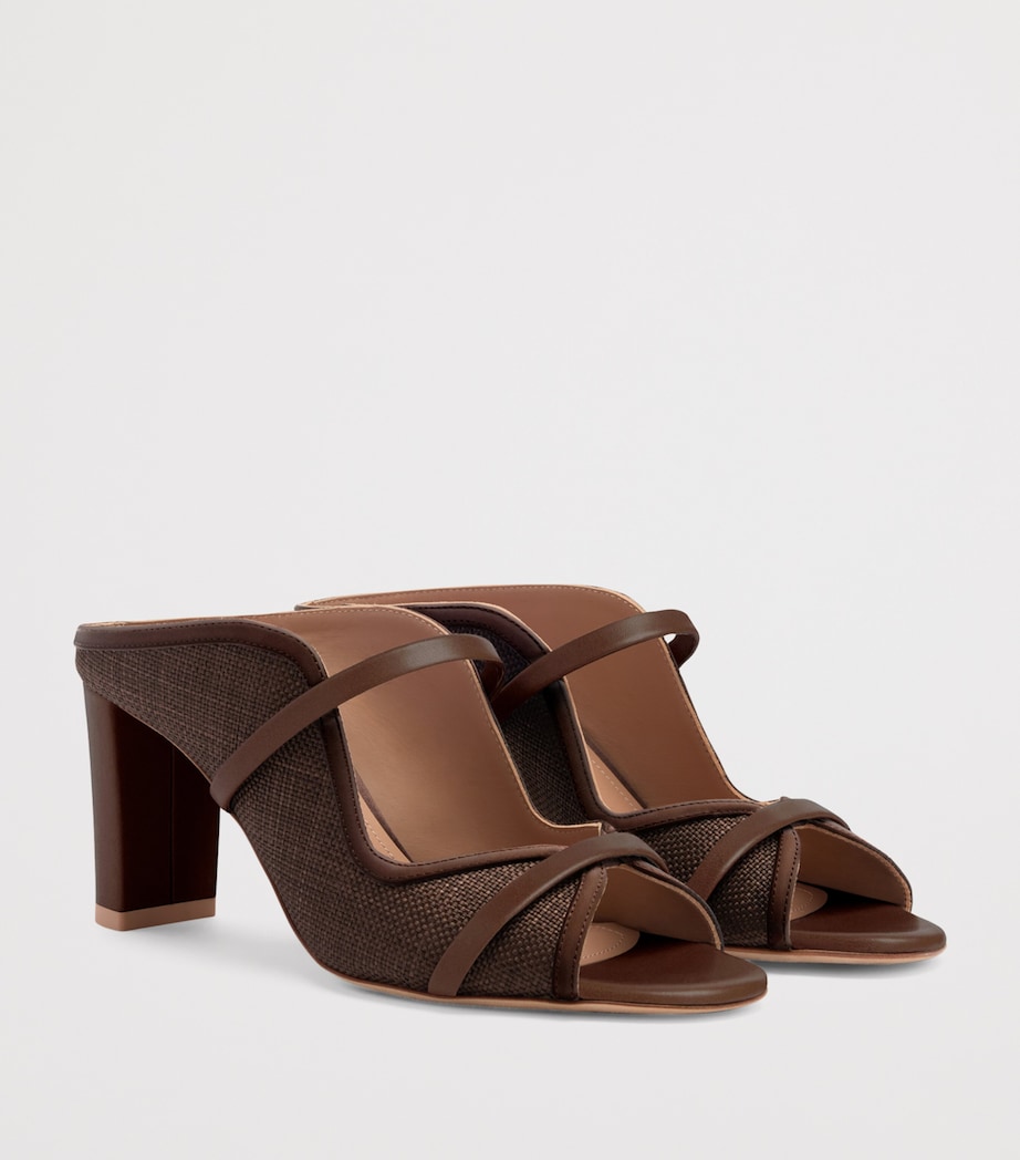Raffia Norah Heeled Sandals 70 DARK BROWN Image 3
