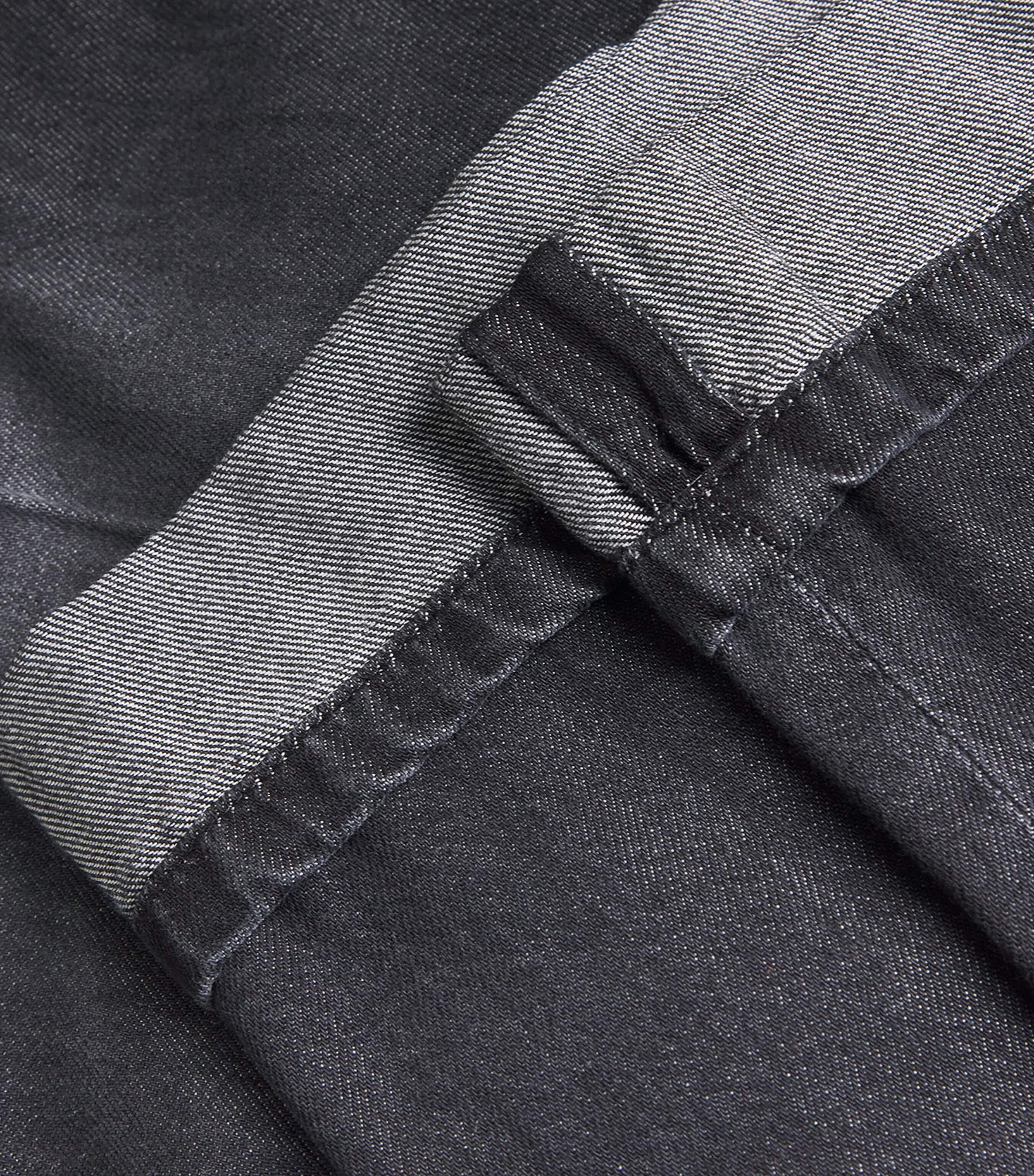 Turn-Up-Hem Wide-Leg Jeans BLACK Image 5