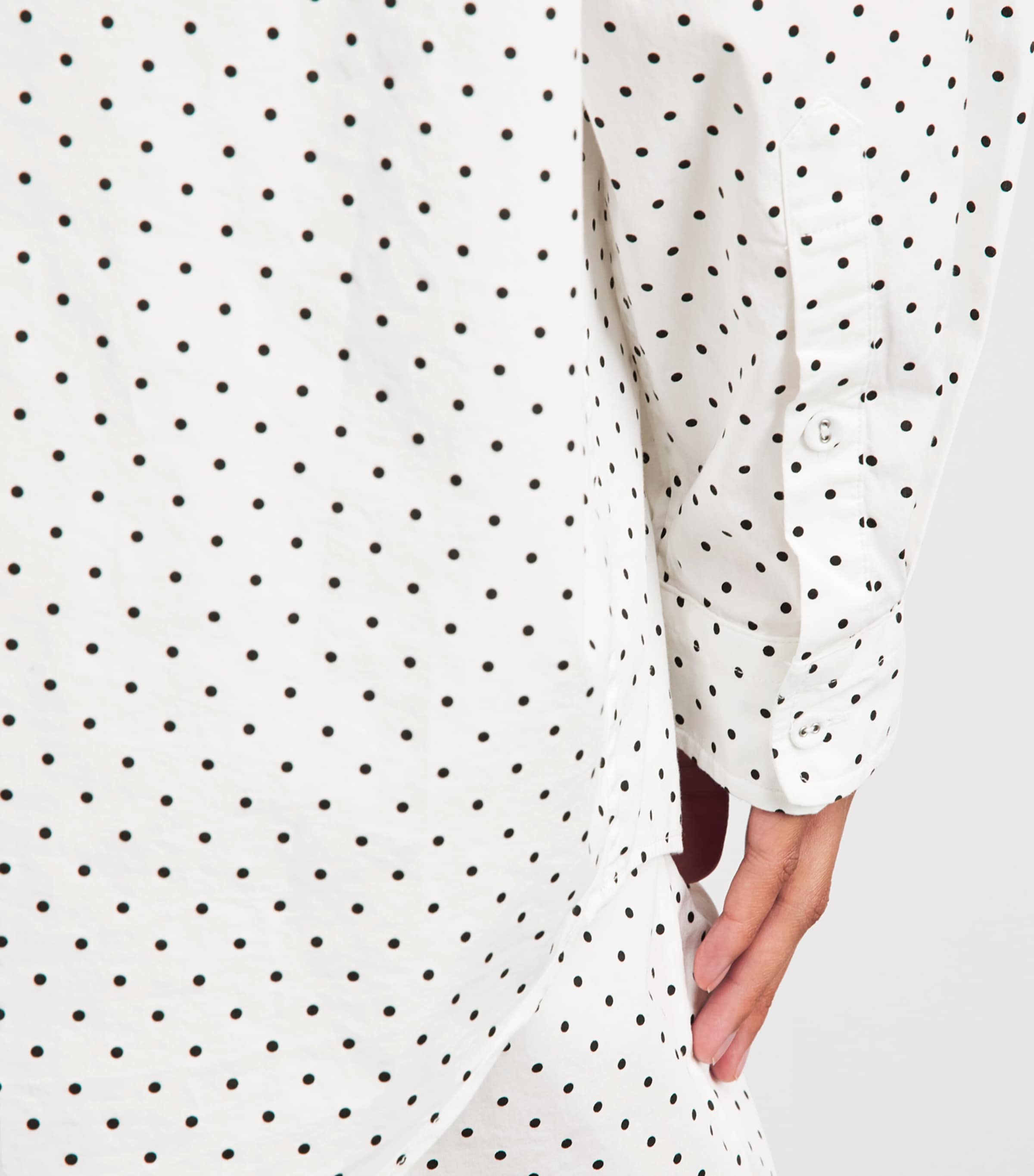 Skims Womens Cotton-Blend Polka-Dot Long-Sleeve Pyjama Set Onyx Dot Print Image 3
