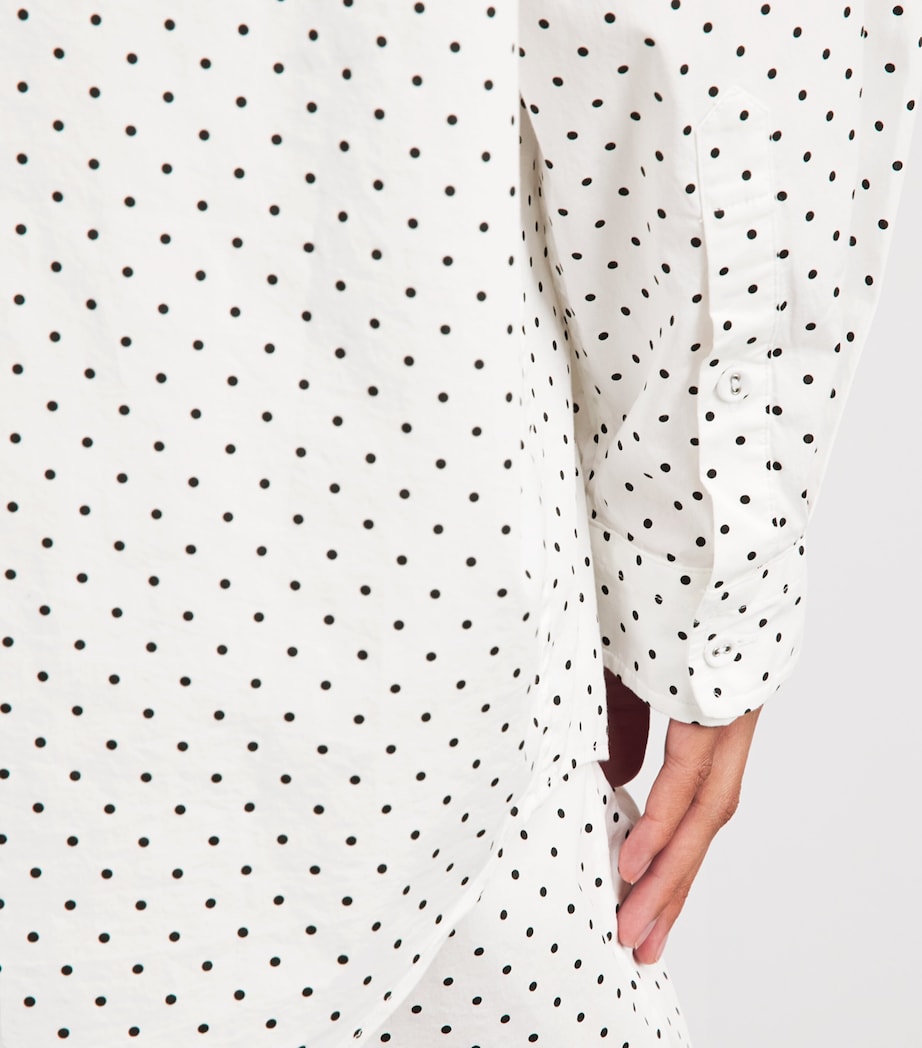 Skims Womens Cotton-Blend Polka-Dot Long-Sleeve Pyjama Set Onyx Dot Print Image 3