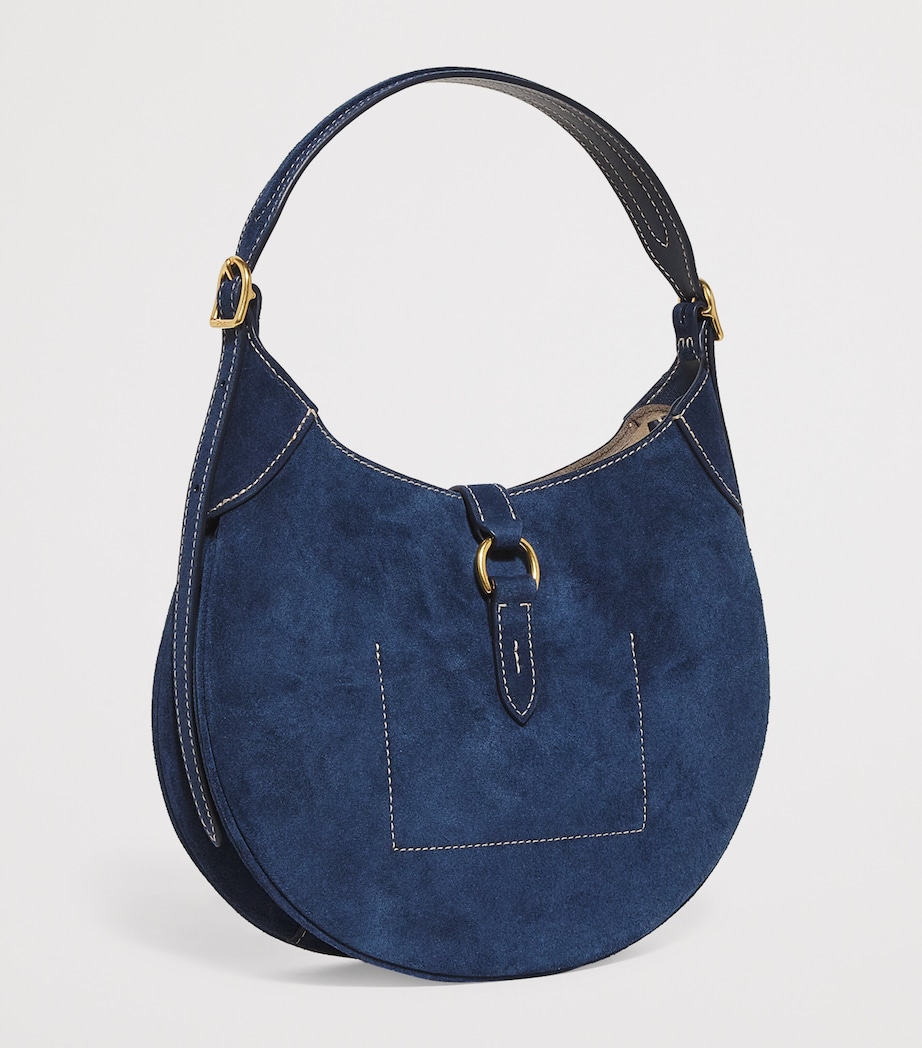 Polo Ralph Lauren Small Suede ID Shoulder Bag Dark Jean Image 3