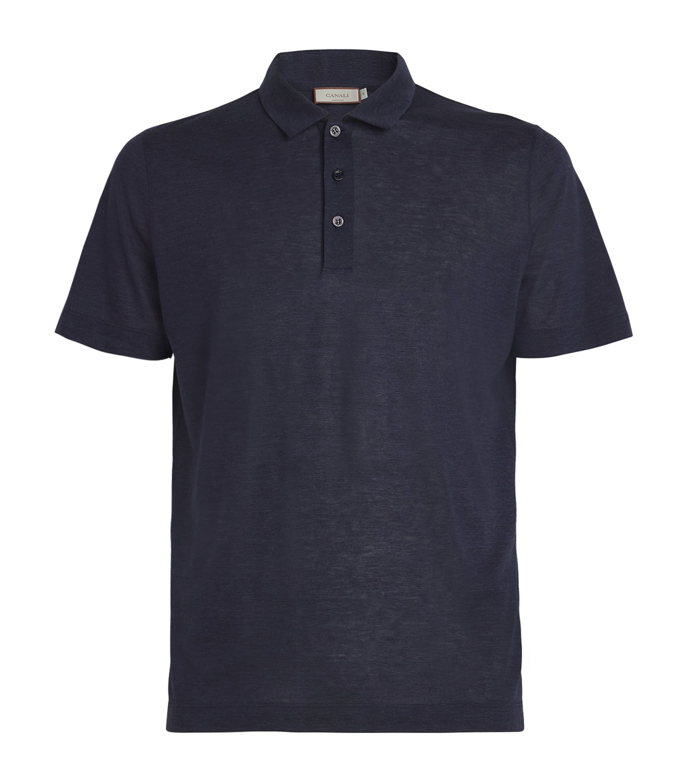 Shop Canali Cotton-cashmere Blend Polo Shirt In Navy