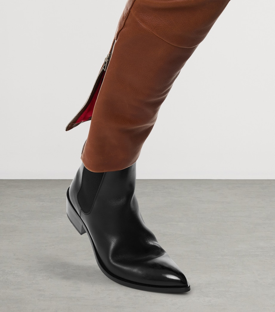 Leather Embellished Trousers KB453 Image 4