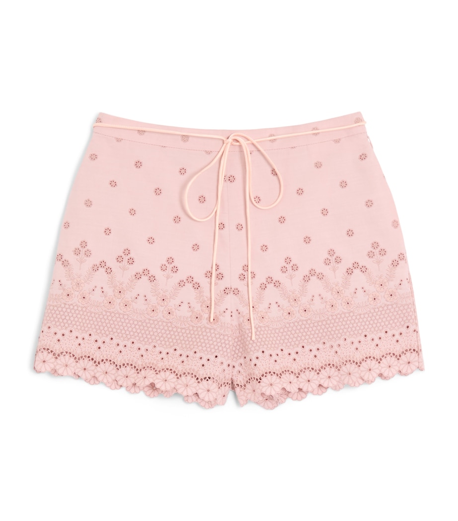 Valentino Womens Cotton Lace Shorts Image 1