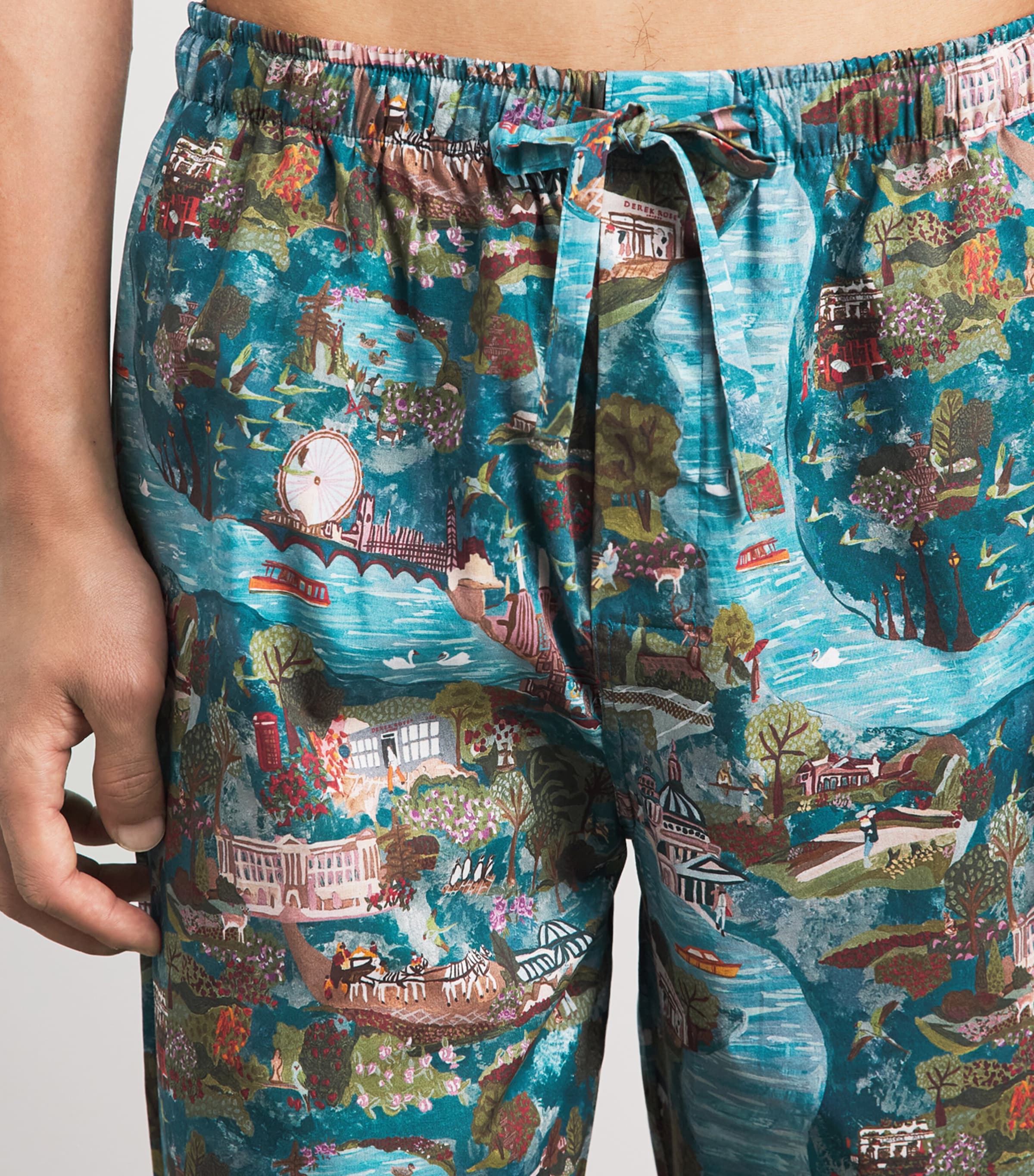 Derek Rose Mens Cotton Ledbury Lounge Trousers Mul Image 3