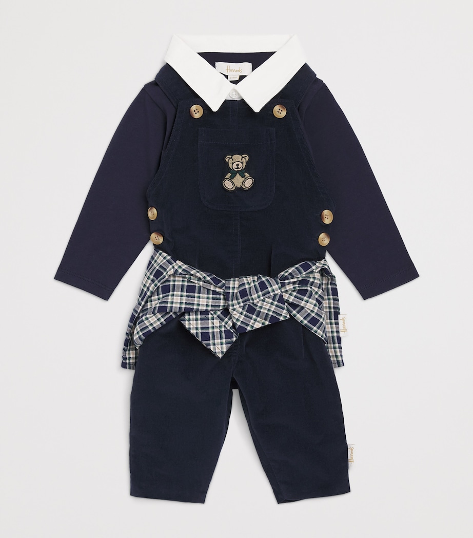 Harrods Corduroy Dungarees (0-18 Months) Navy Image 3