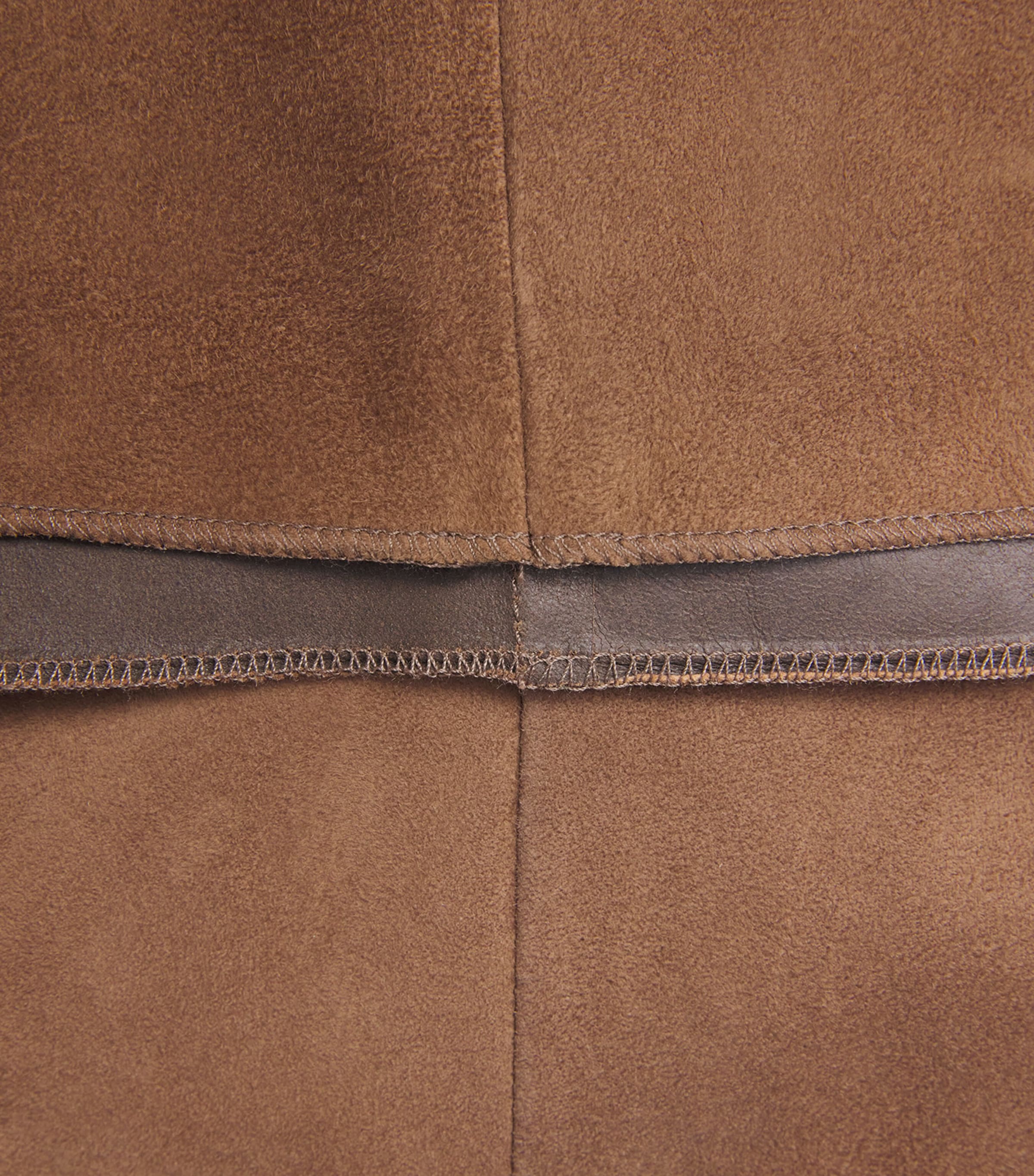 Suede Midi Skirt DARK BROWN Image 5