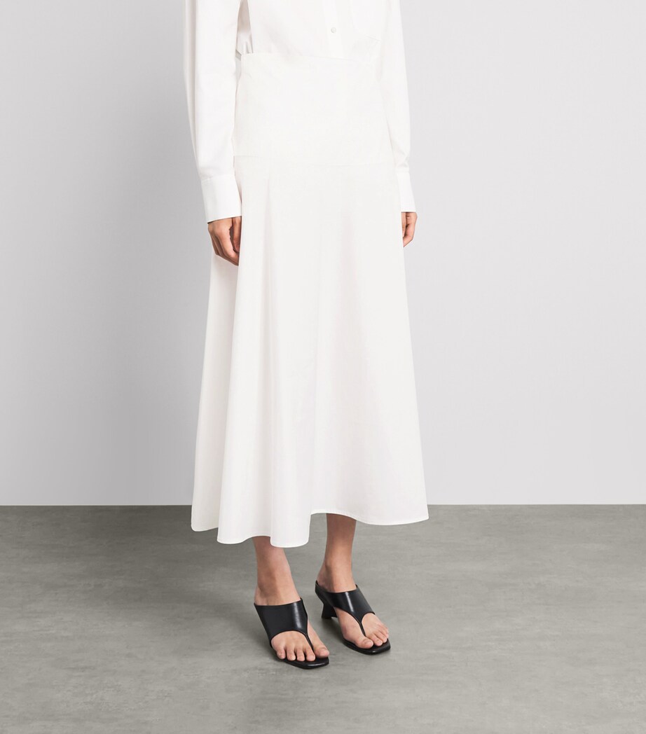 Almada Label Womens Cotton Poplin Ona Midi Skirt White Image 4