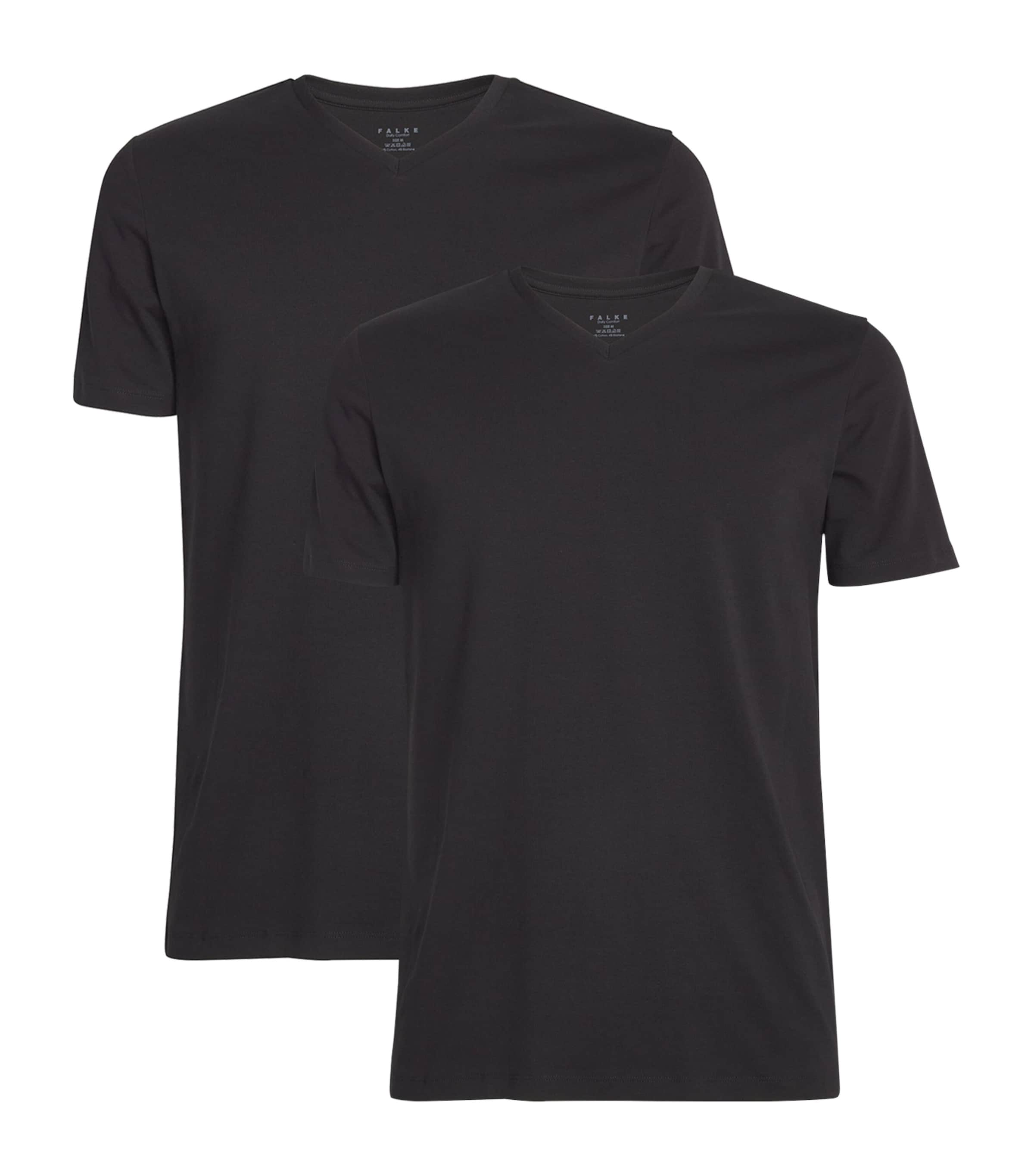 Falke Cotton-blend Daily Comfort T-shirt In Black