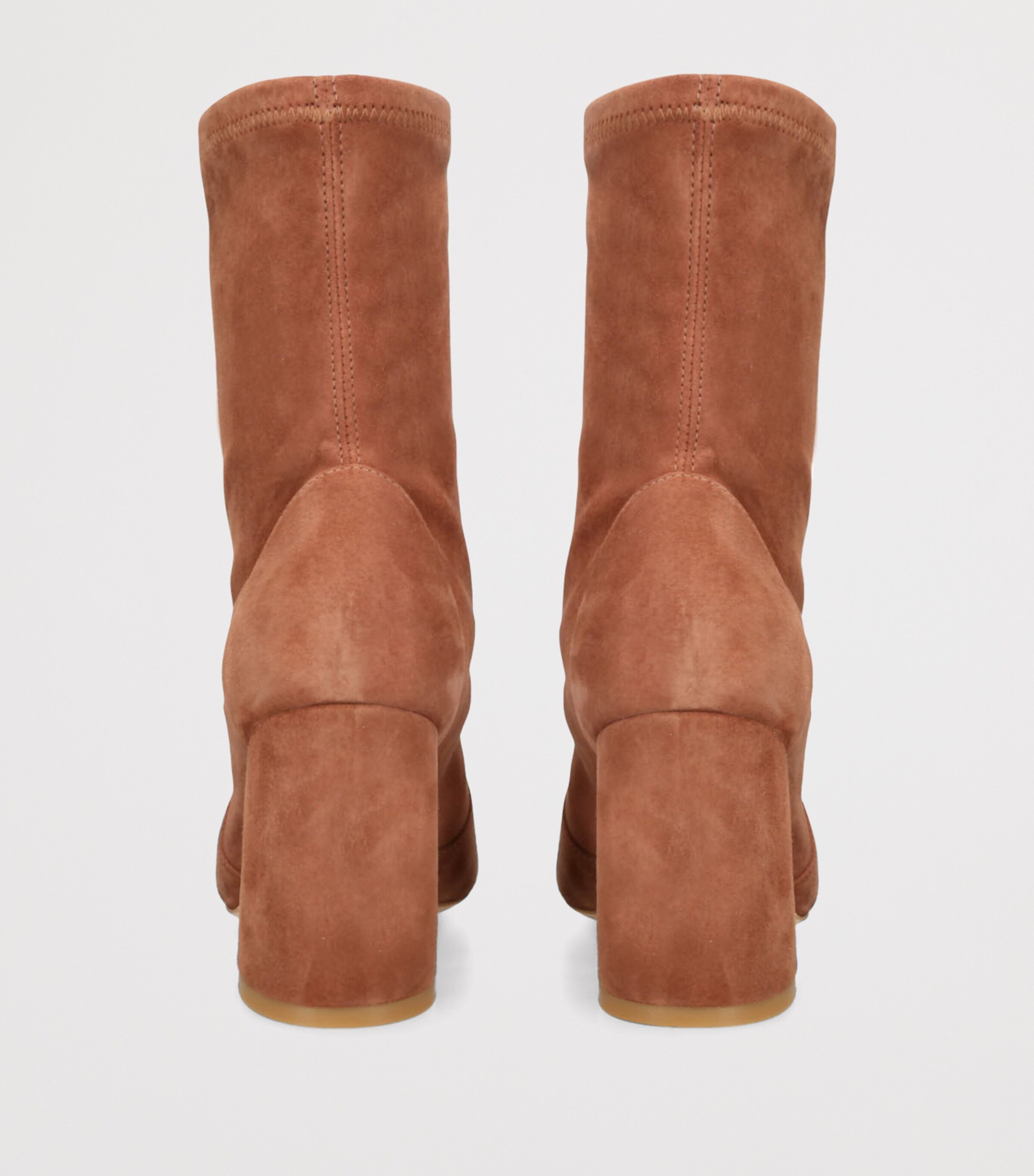 Stretch-Suede Flareblock Ankle Boots 85 BROWN Image 2