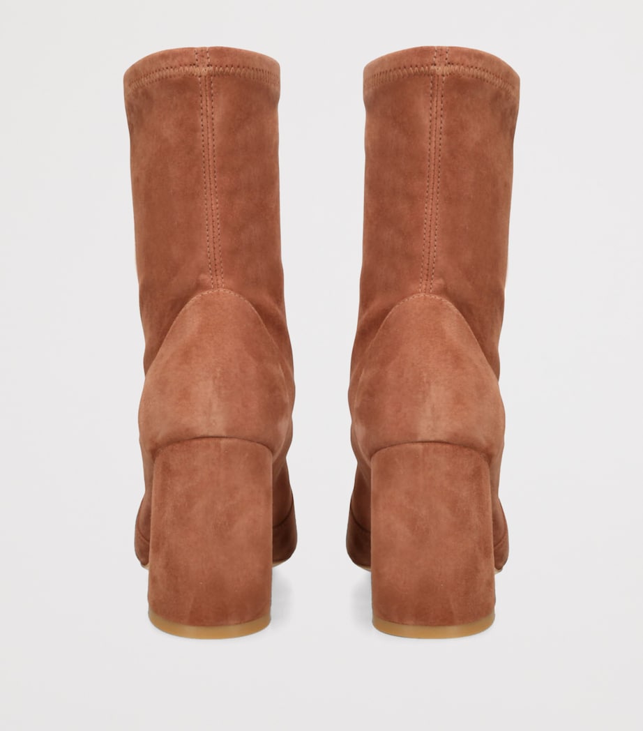 Stretch-Suede Flareblock Ankle Boots 85 BROWN Image 2