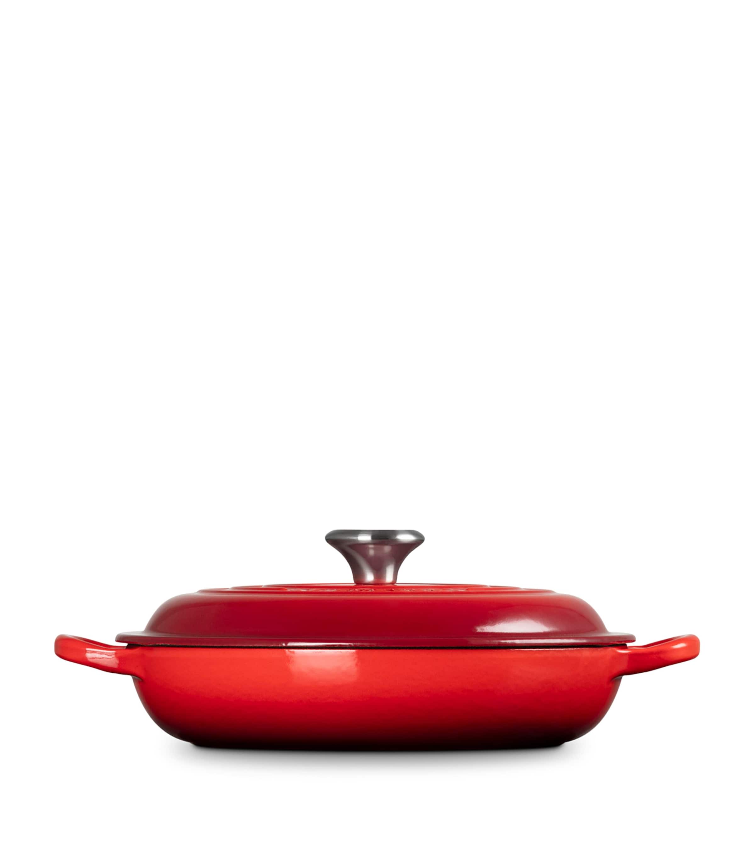 Le Creuset Cast Iron Shallow Casserole Dish (22cm) Cerise Image 3