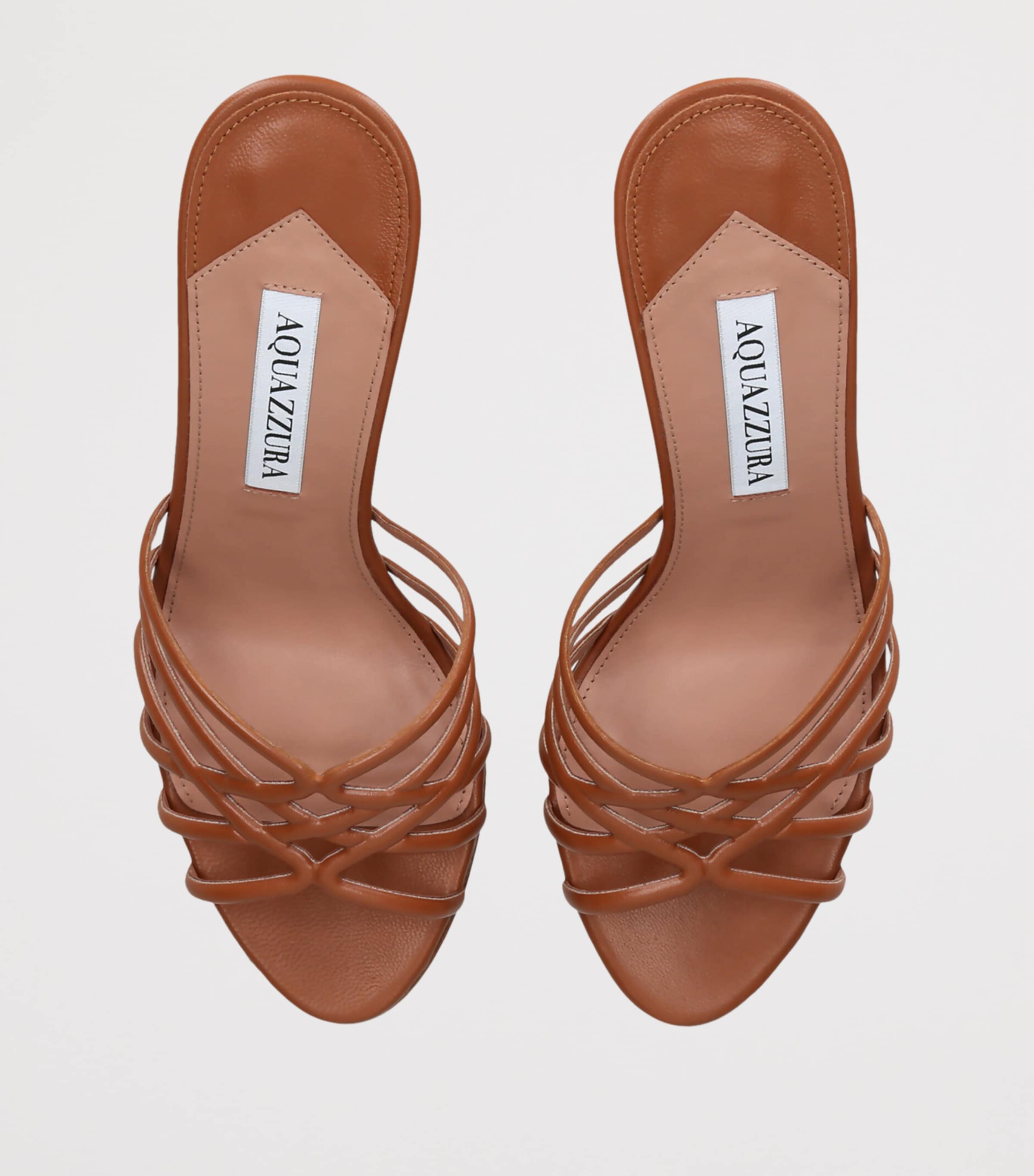 Aquazzura Leather Wild Dream Mules 85 Mid Brown Image 4