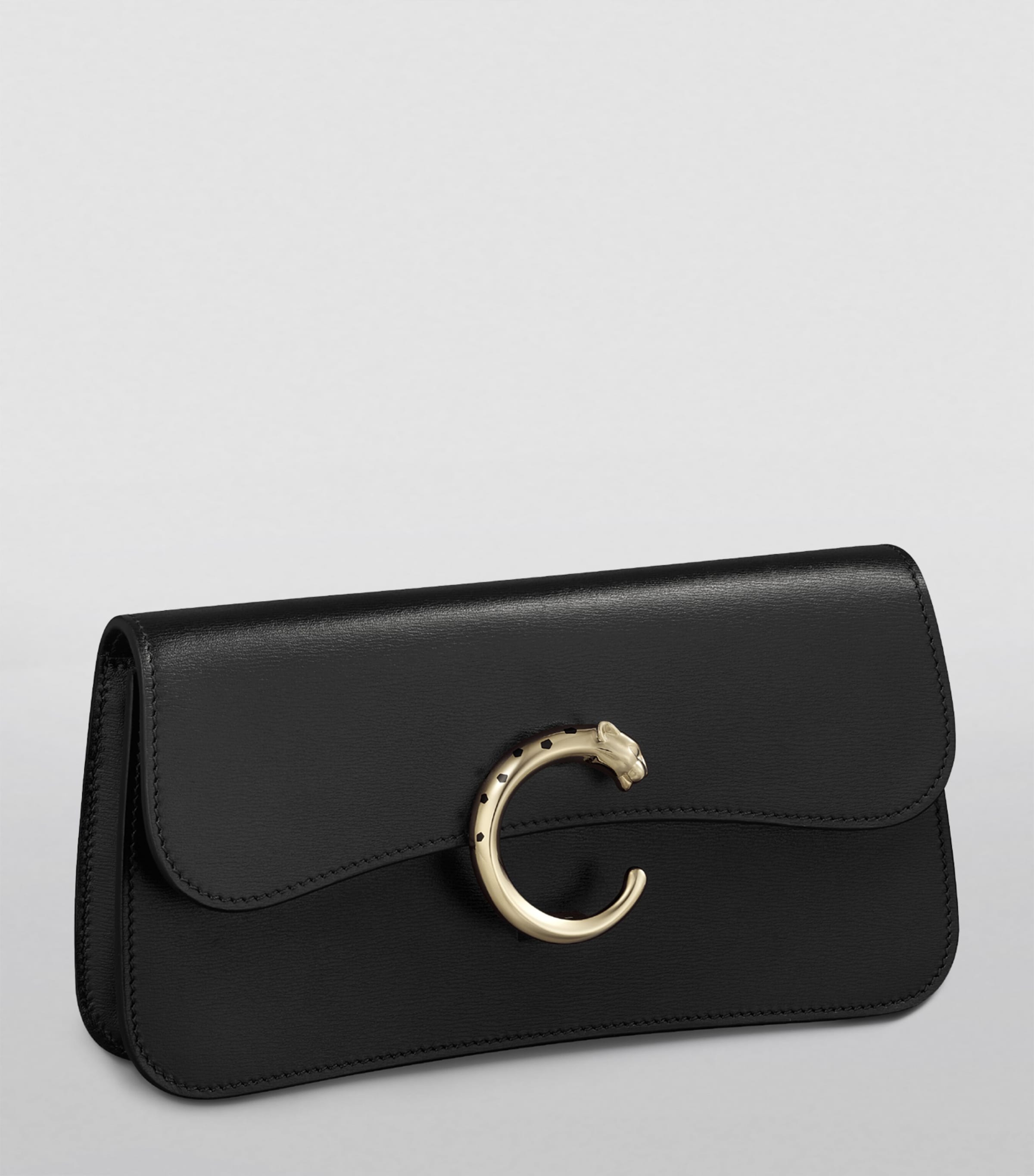 Mini Leather Panthère de Cartier Cross-Body Bag BLACK Image 8