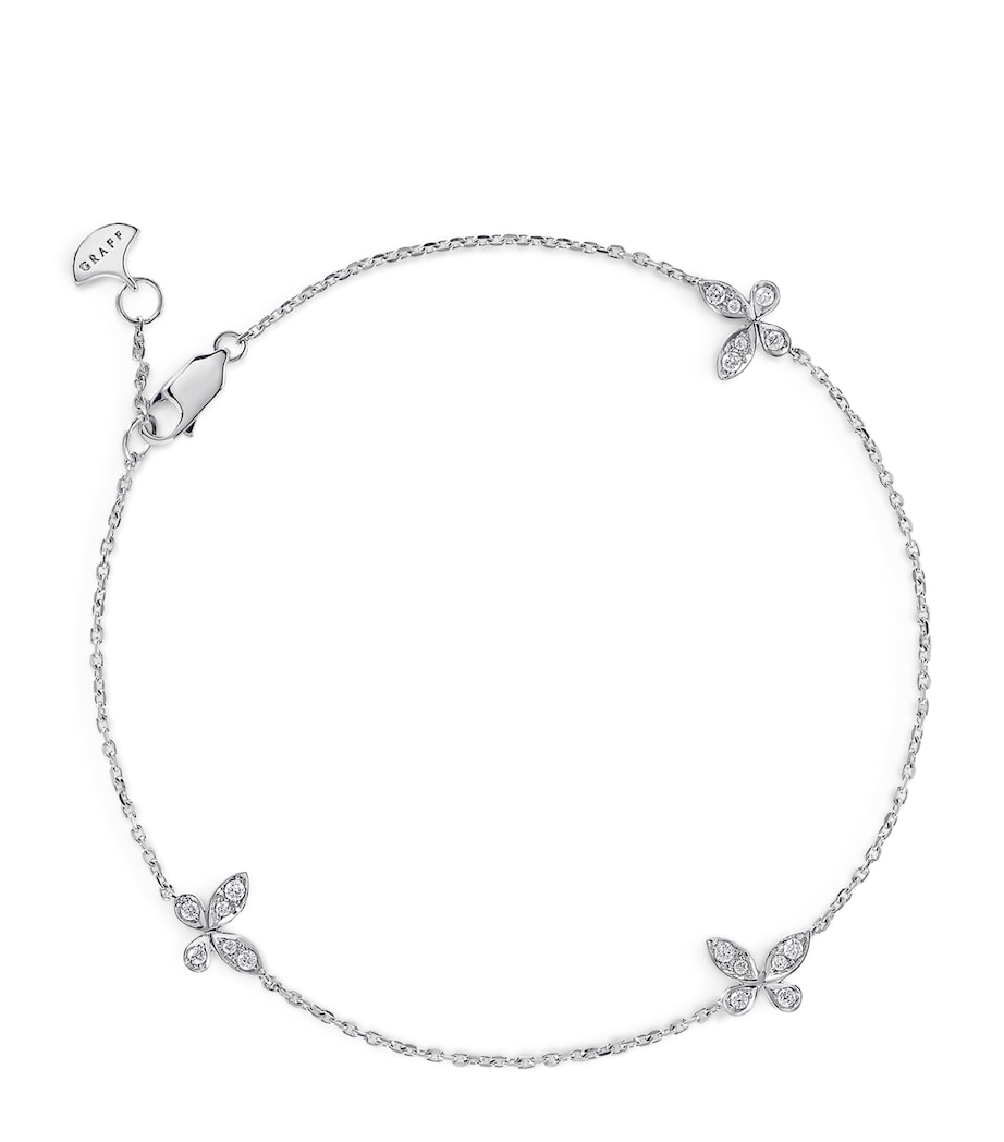 Small White Gold and Diamond Butterfly Bracelet WHITE GOLD Image 1