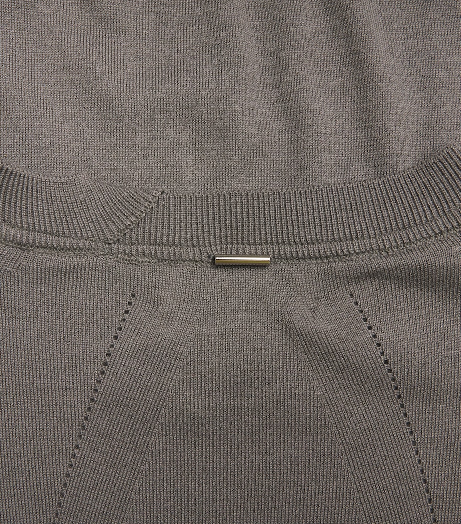 System Mens Knitted T-Shirt Taupe Grey Image 6