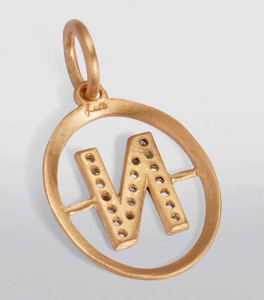 Yellow Gold and Diamond Initial N Pendant YELLOW GOLD Image 2