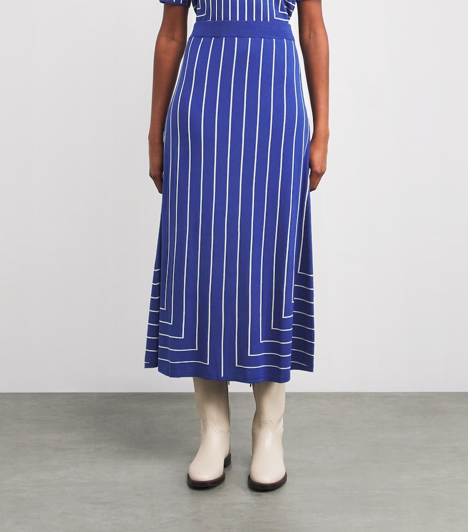 Stripe Jacquard Maxi Skirt COBALT/AFFOGATO Image 3