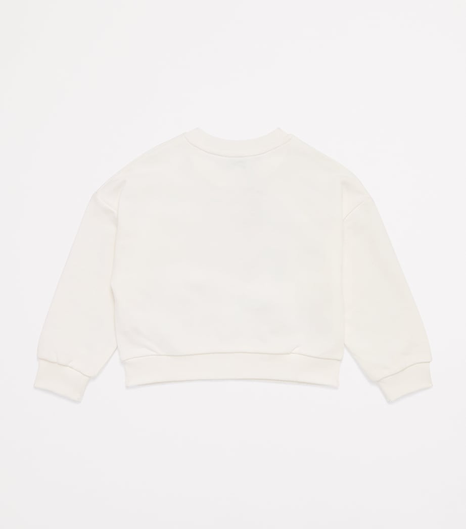 Kenzo Kids Cotton Flower Logo Sweatshirt (2-14 Years) Offwhite Image 2