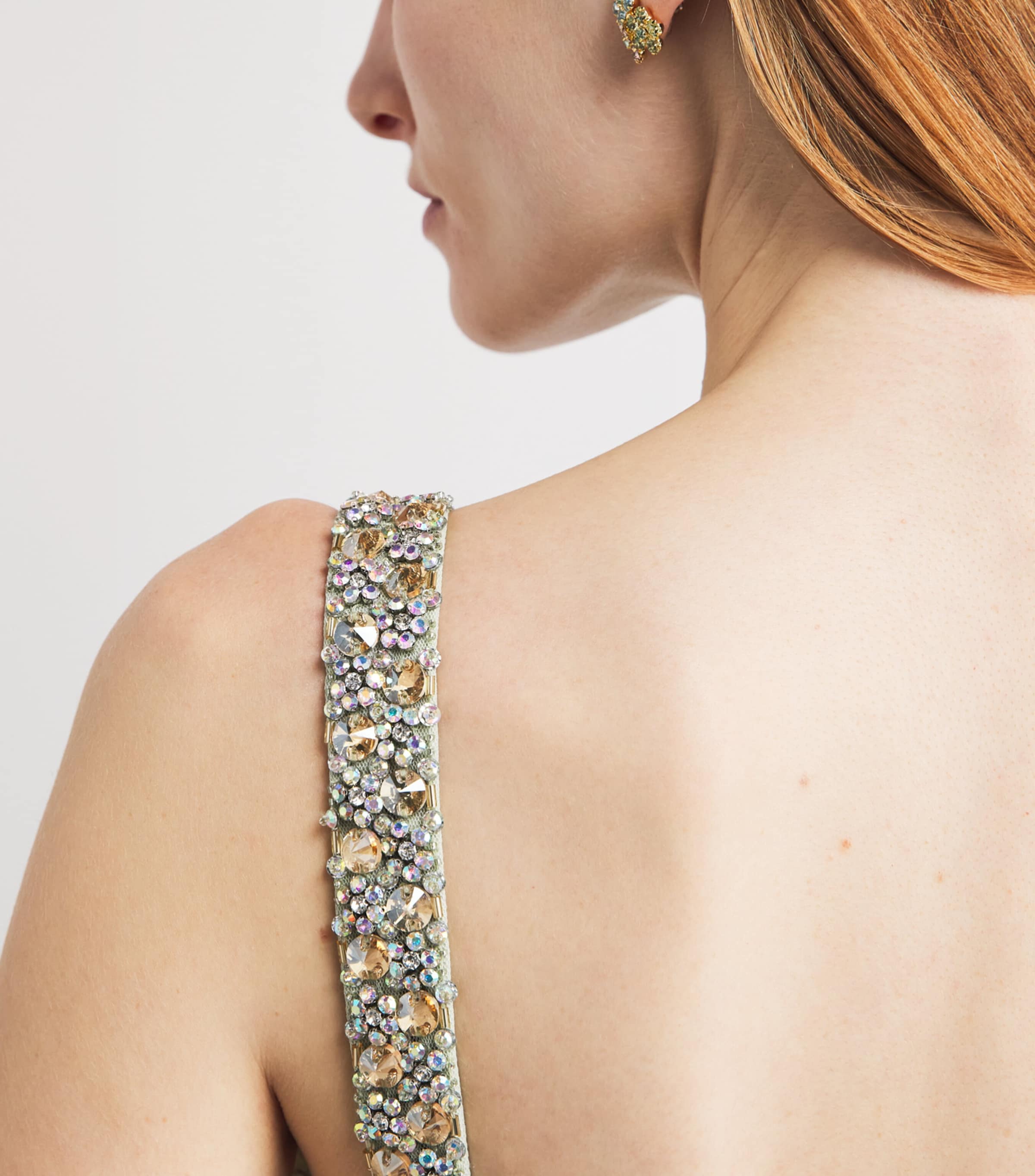 Jenny Packham Womens Embellished Elixir Gown Gentle Green Image 3