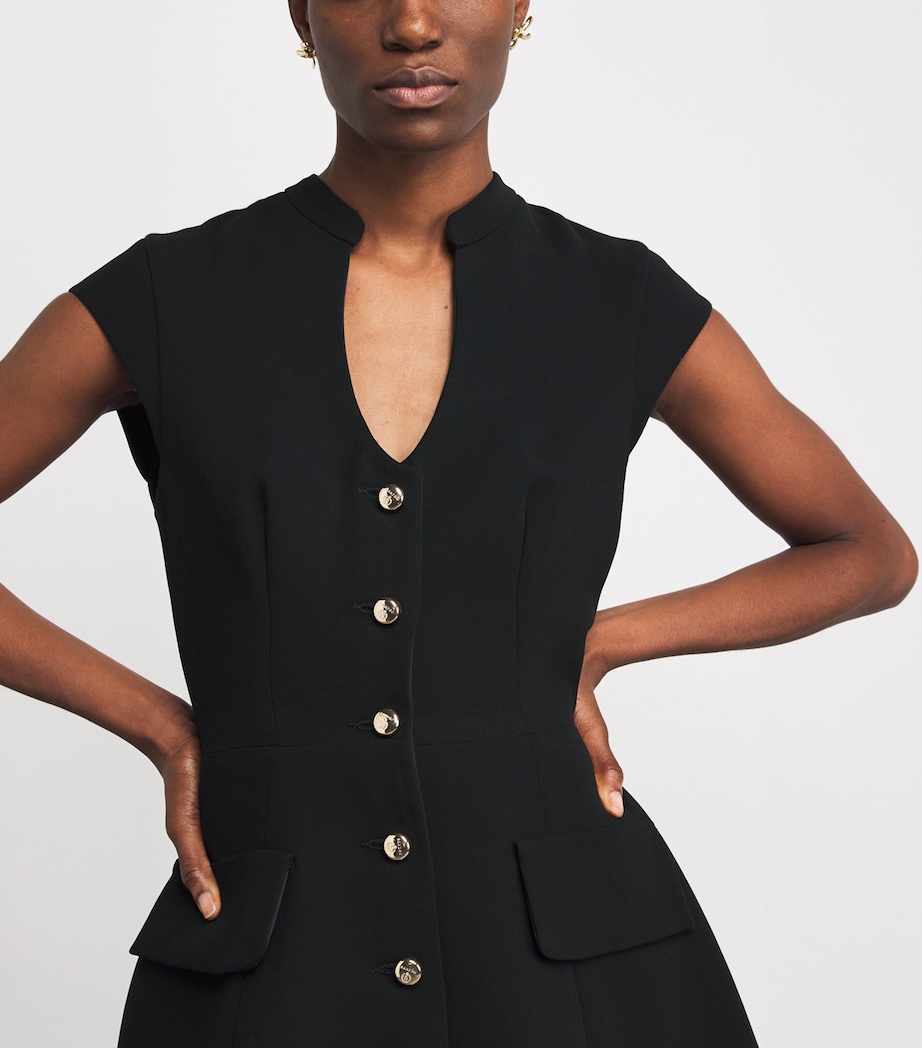 Structured Buttoned Mini Dress BLACK Image 4