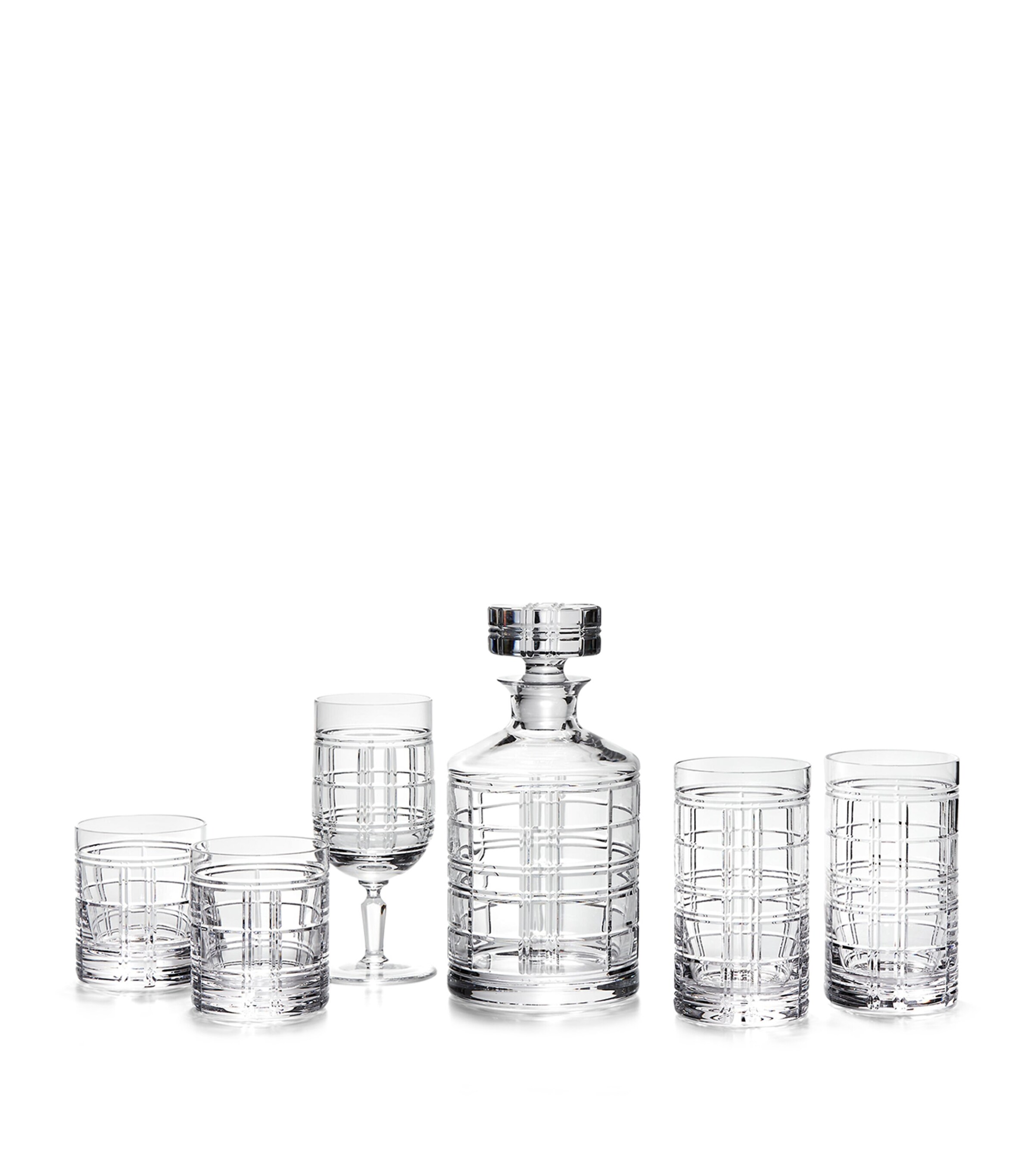 Set of 2 Hudson Plaid Highball Glasses CLEAR Image 5