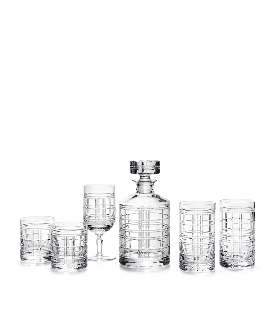 Set of 2 Hudson Plaid Highball Glasses CLEAR Image 5