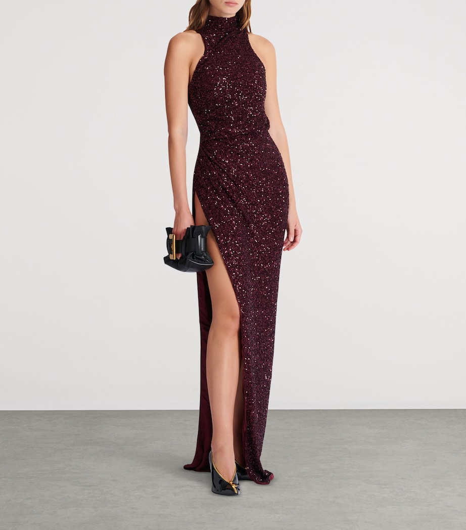 Sequin-Embellished Maxi Dress 5DR VIOLET FONC Image 4