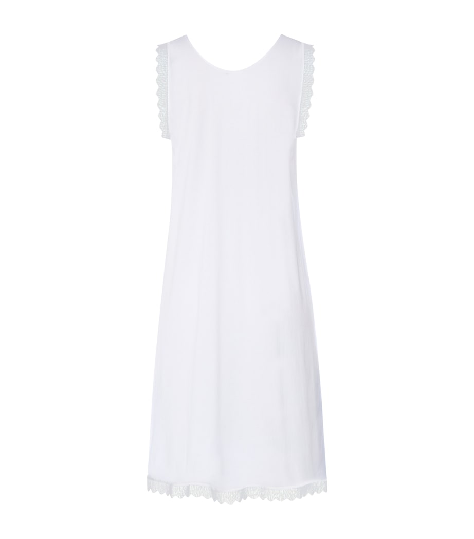 Hanro Womens Pima Cotton Inaya Nightdress White Image 4