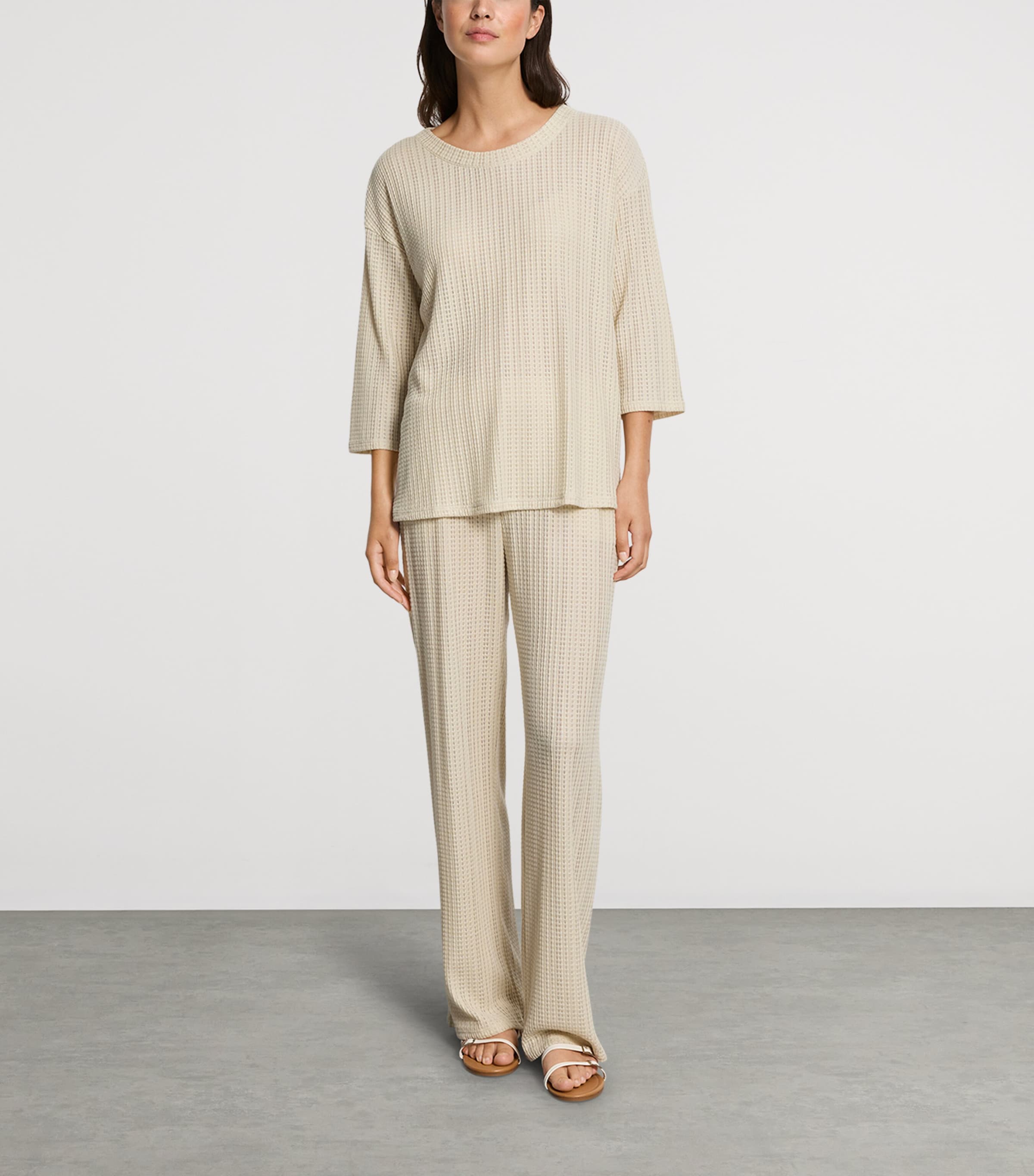 Hanro Womens Summer Knits Straight Trousers Oyster Gray Image 4
