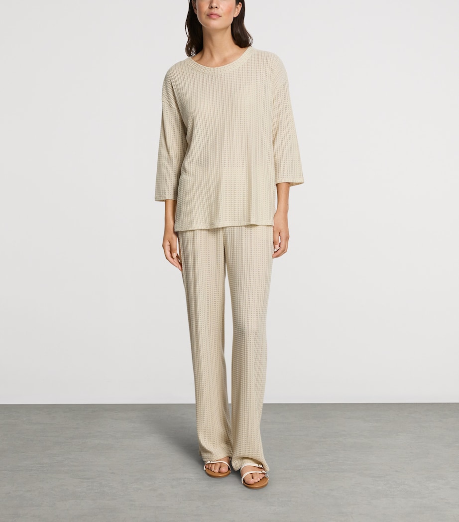 Hanro Womens Summer Knits Straight Trousers Oyster Gray Image 4