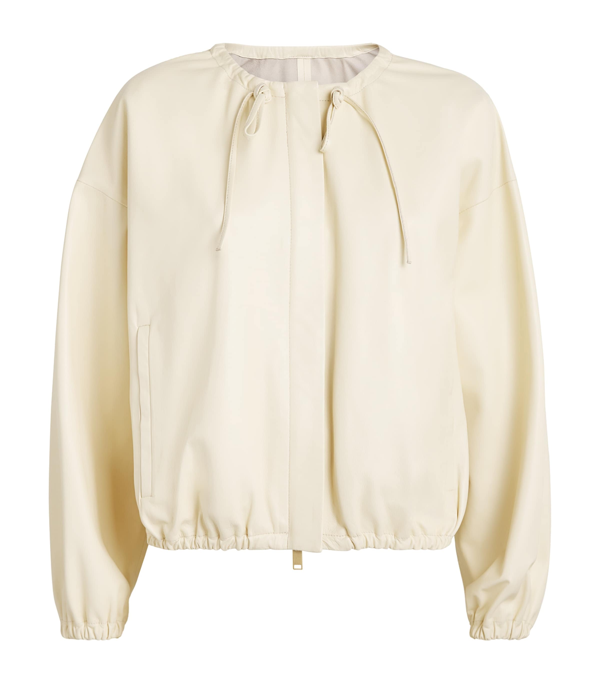 Fabiana Filippi Leather Tie-Detail Bomber Jacket | Harrods UK