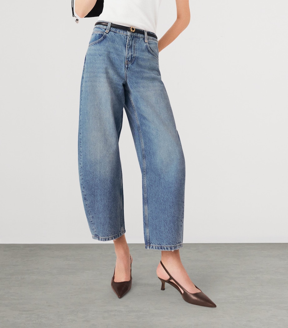 Maje Womens Cropped Barrel Jeans Blue Image 6