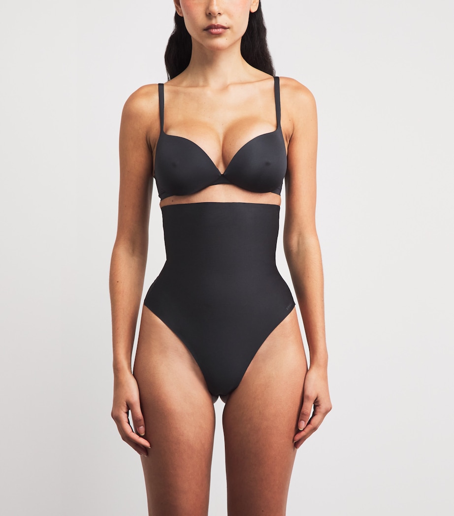 Skims Womens Body Core Sculpt High-Waist Thong Onyx Image 2