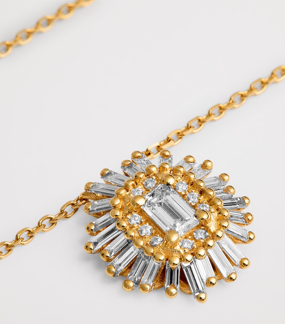 Suzanne Kalan Yellow Gold and Diamond One of a Kind Flower Necklace Yg/wd Image 4