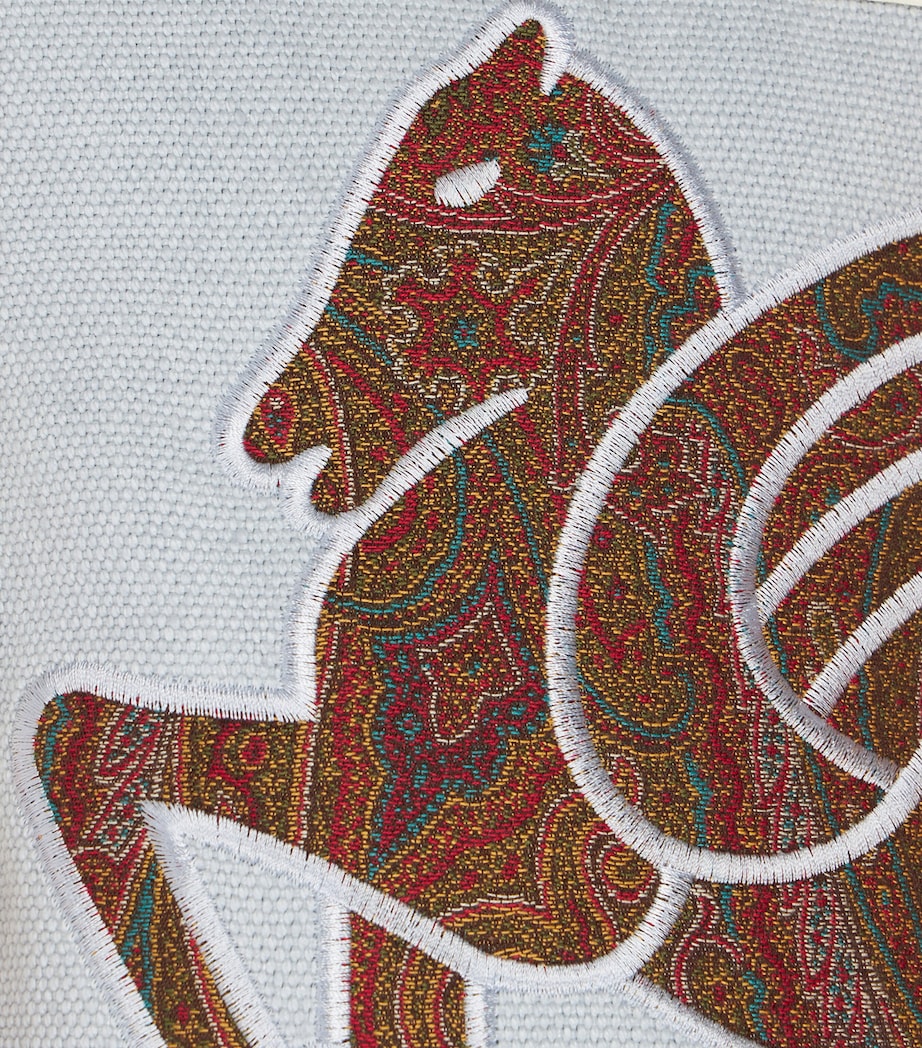 Linen Somerset Embroidered Cushion (45cm x 45cm) B0071 PALE BLUE Image 3