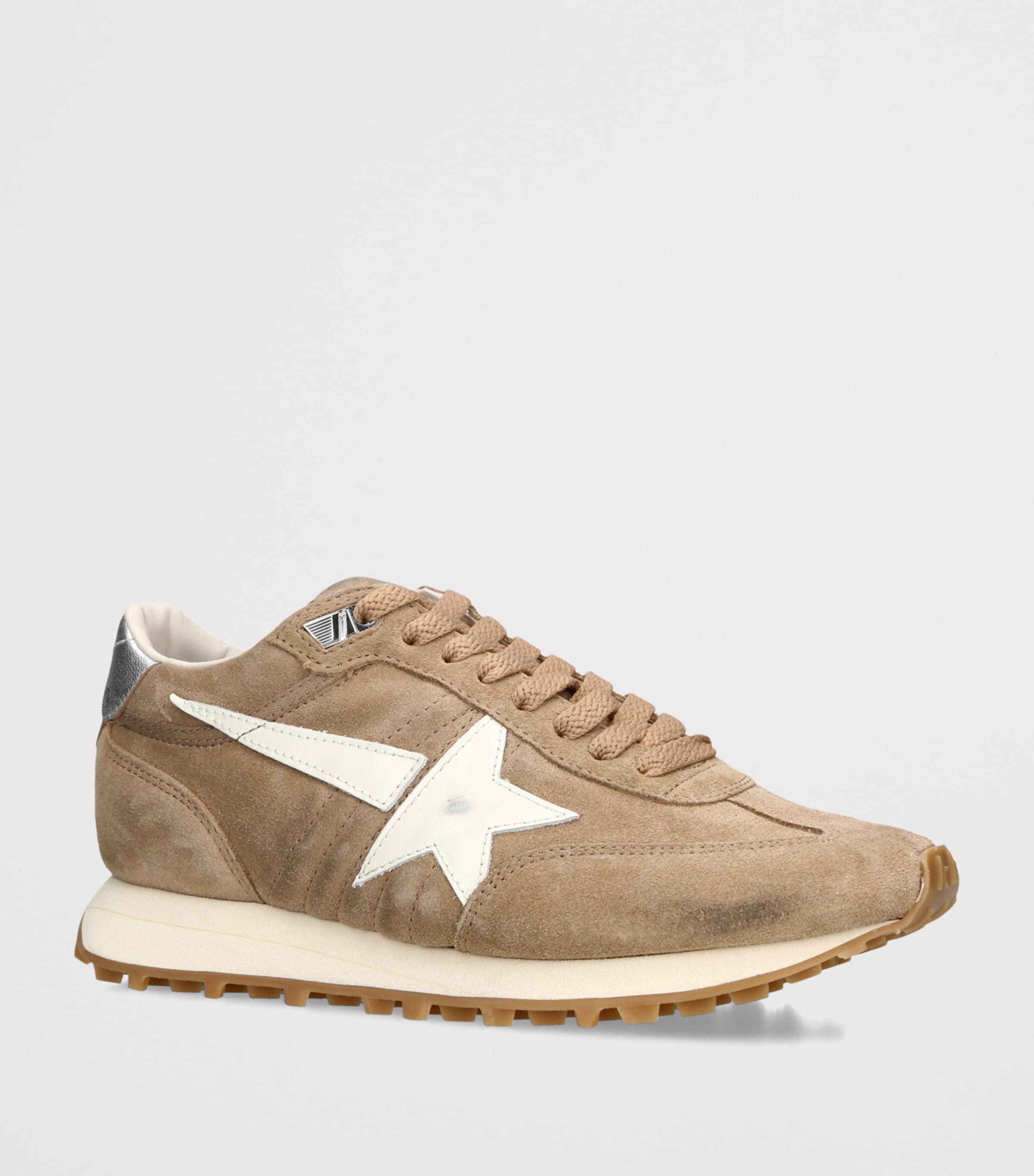 Golden Goose Suede Marathon Sneakers Tan Comb Image 2