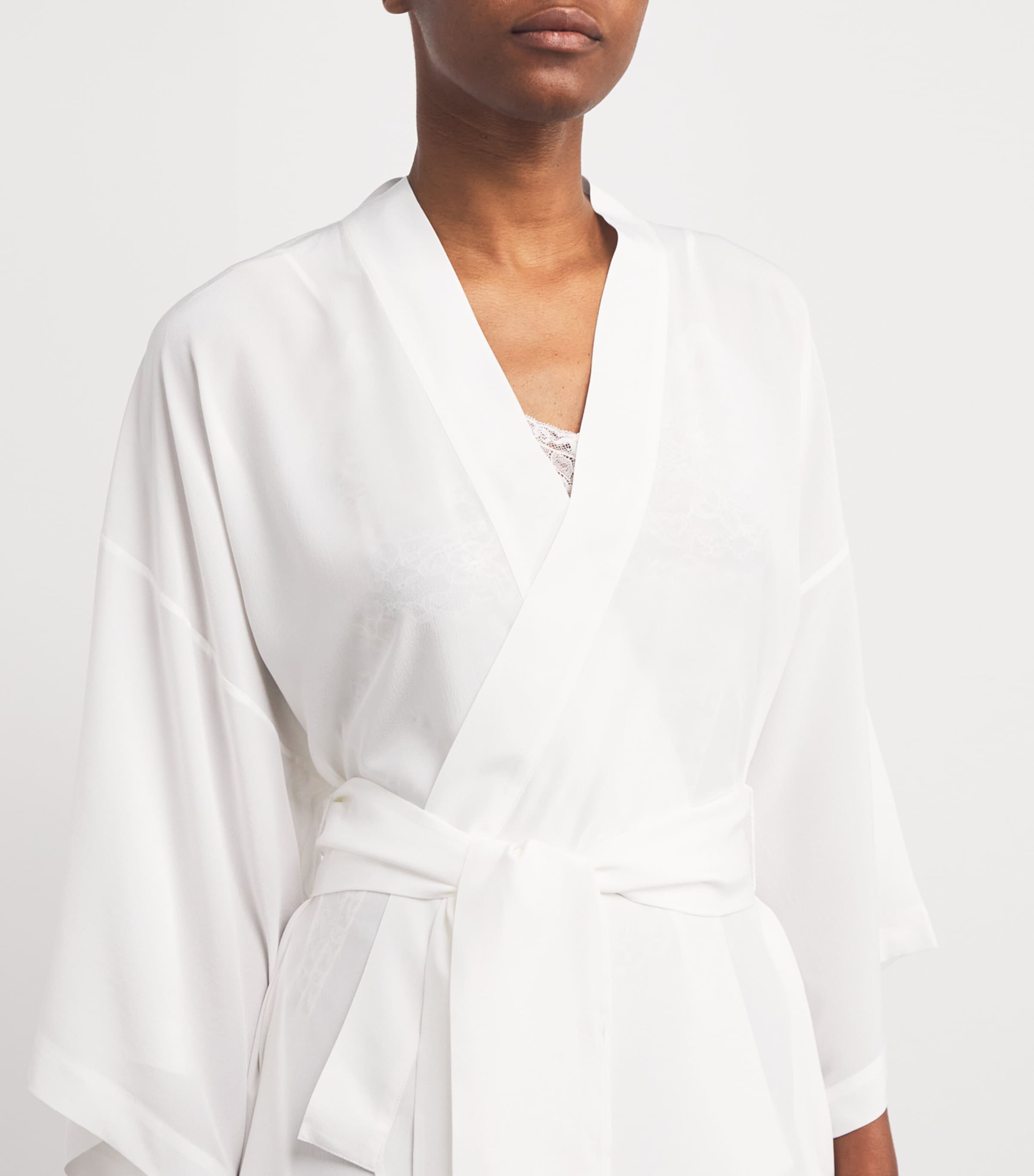 Silk Queenie Long Robe IVORY Image 4